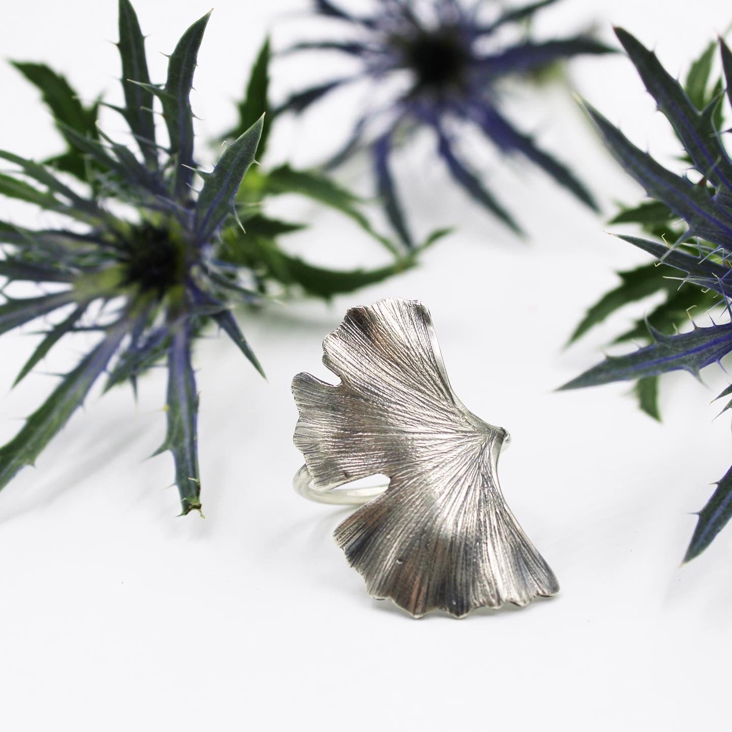 Gingko Grove Rings: Sterling Silver Gingko Leaves