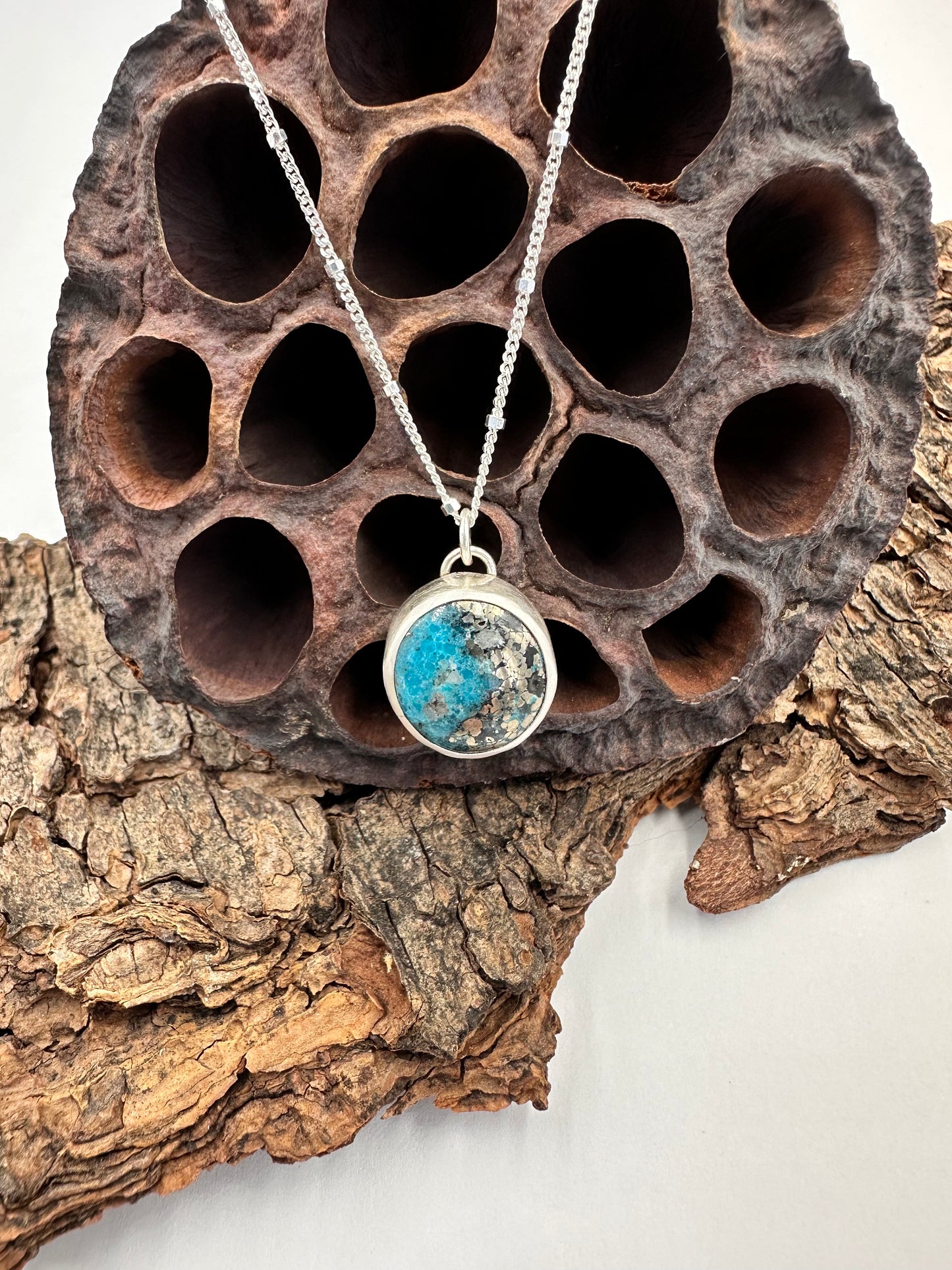 The Clear Sky Passage Necklace: Persian Blue & Sterling Silver