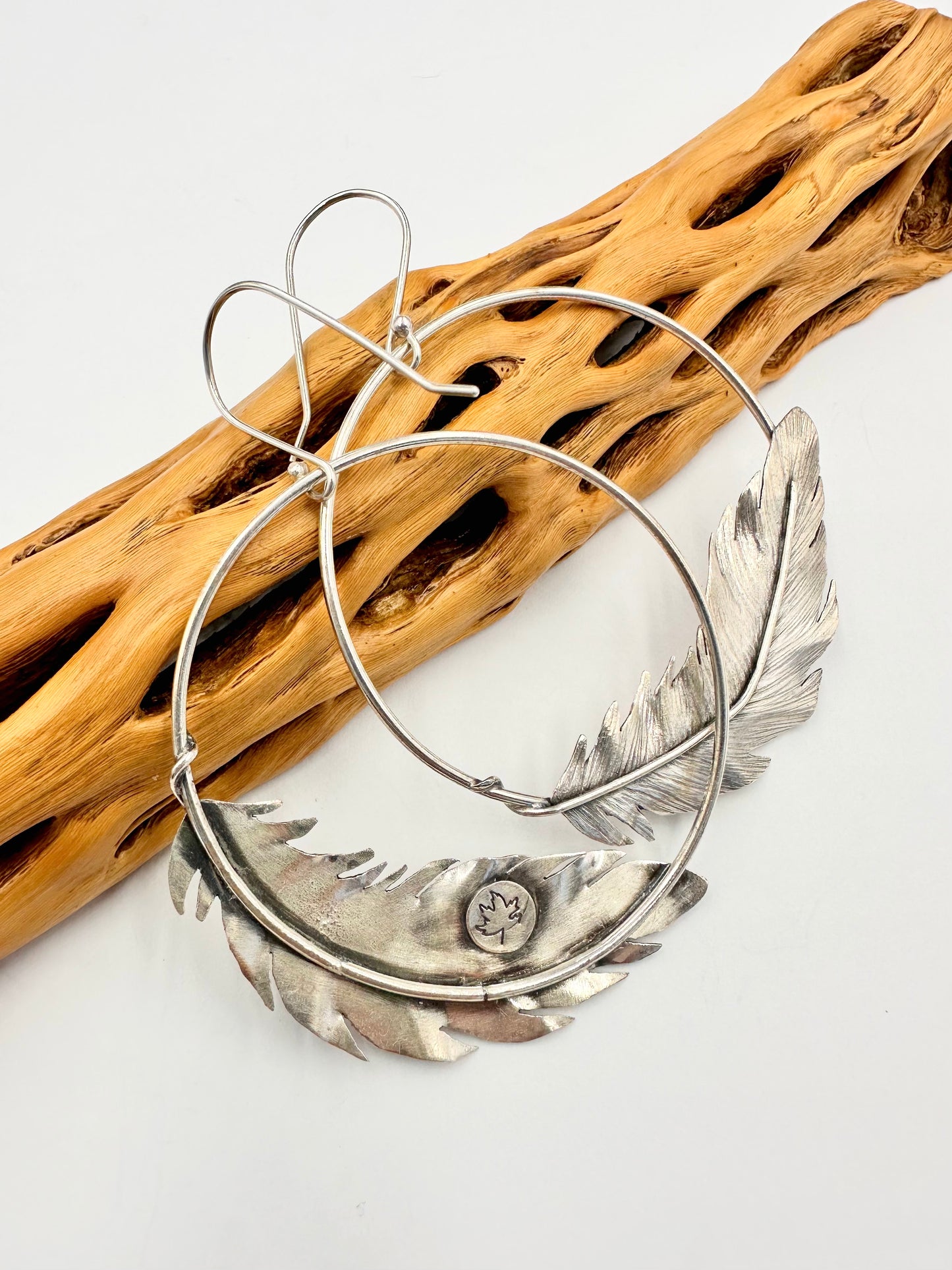 The Freewind Feather Hoops: Sterling Silver