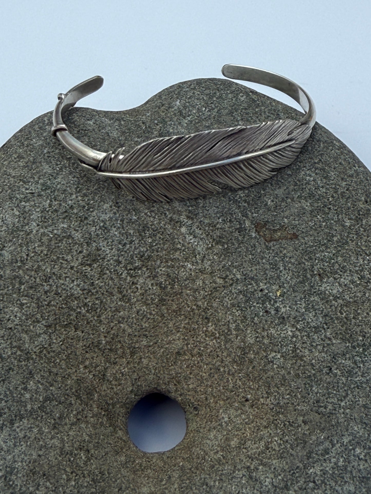 Winged Feather Cuff: Sterling Silver