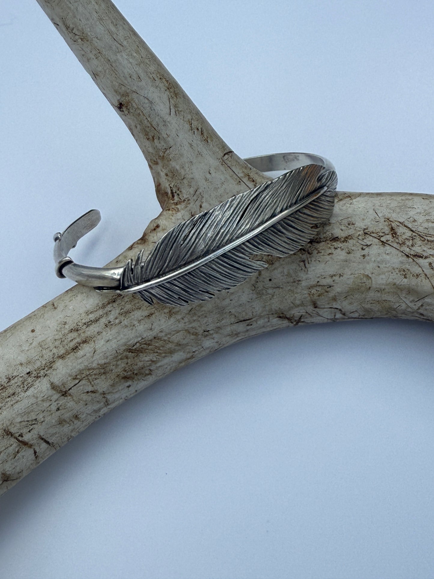 Winged Feather Cuff: Sterling Silver