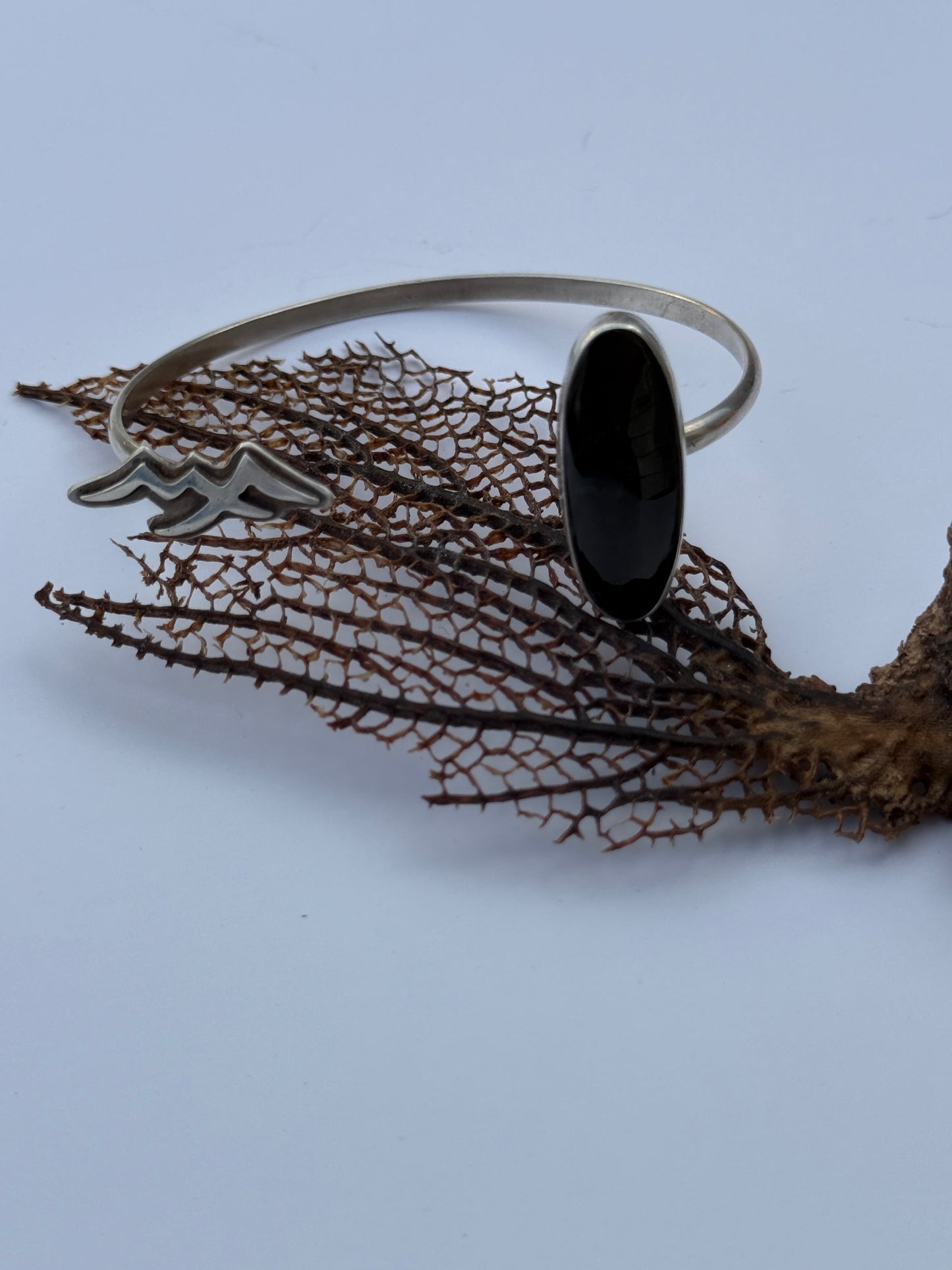 Summit Path Cuff: Sterling Silver & Wyoming Jade