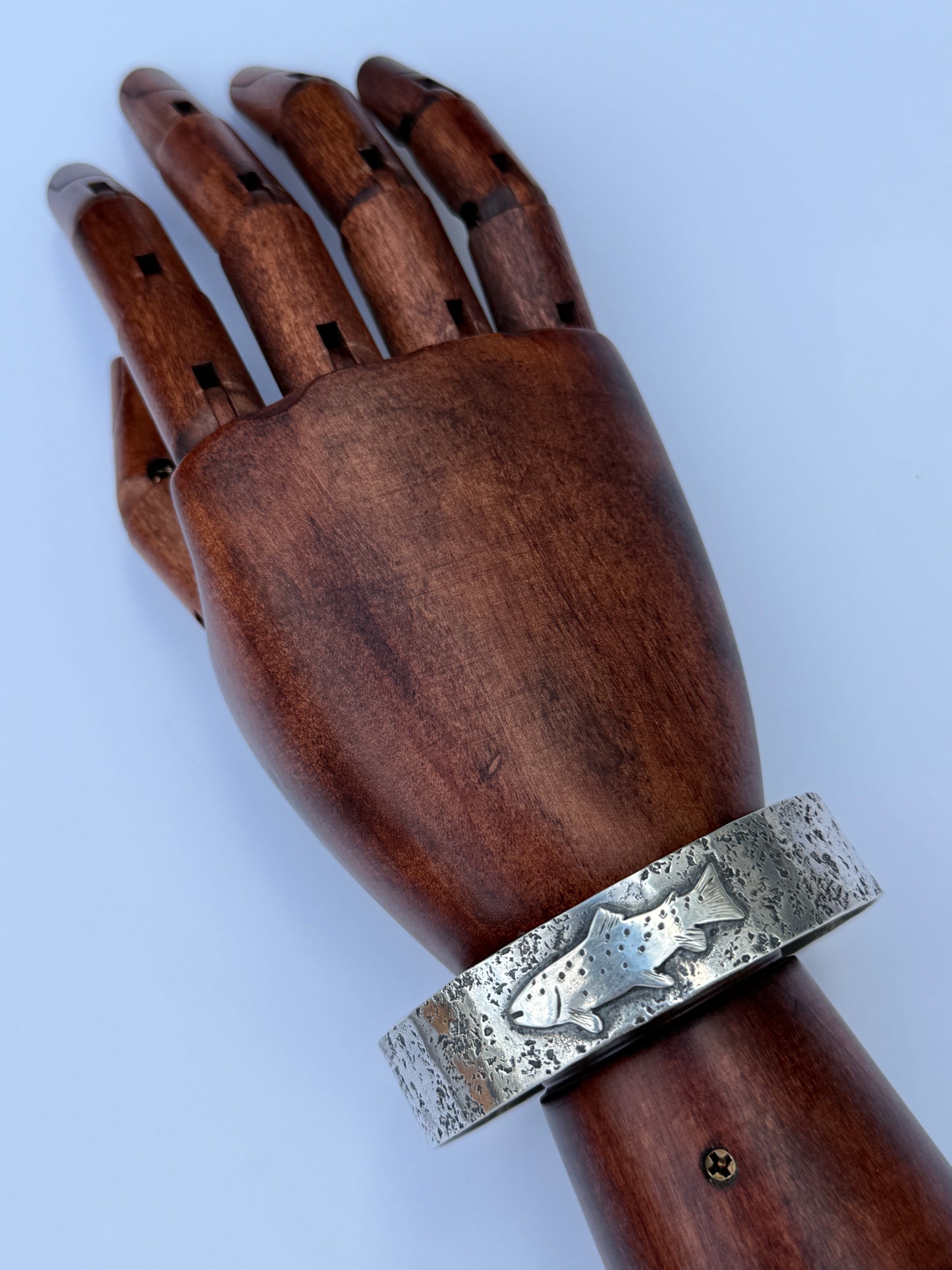 Riverborn Cuff: Sterling Silver Brook Trout
