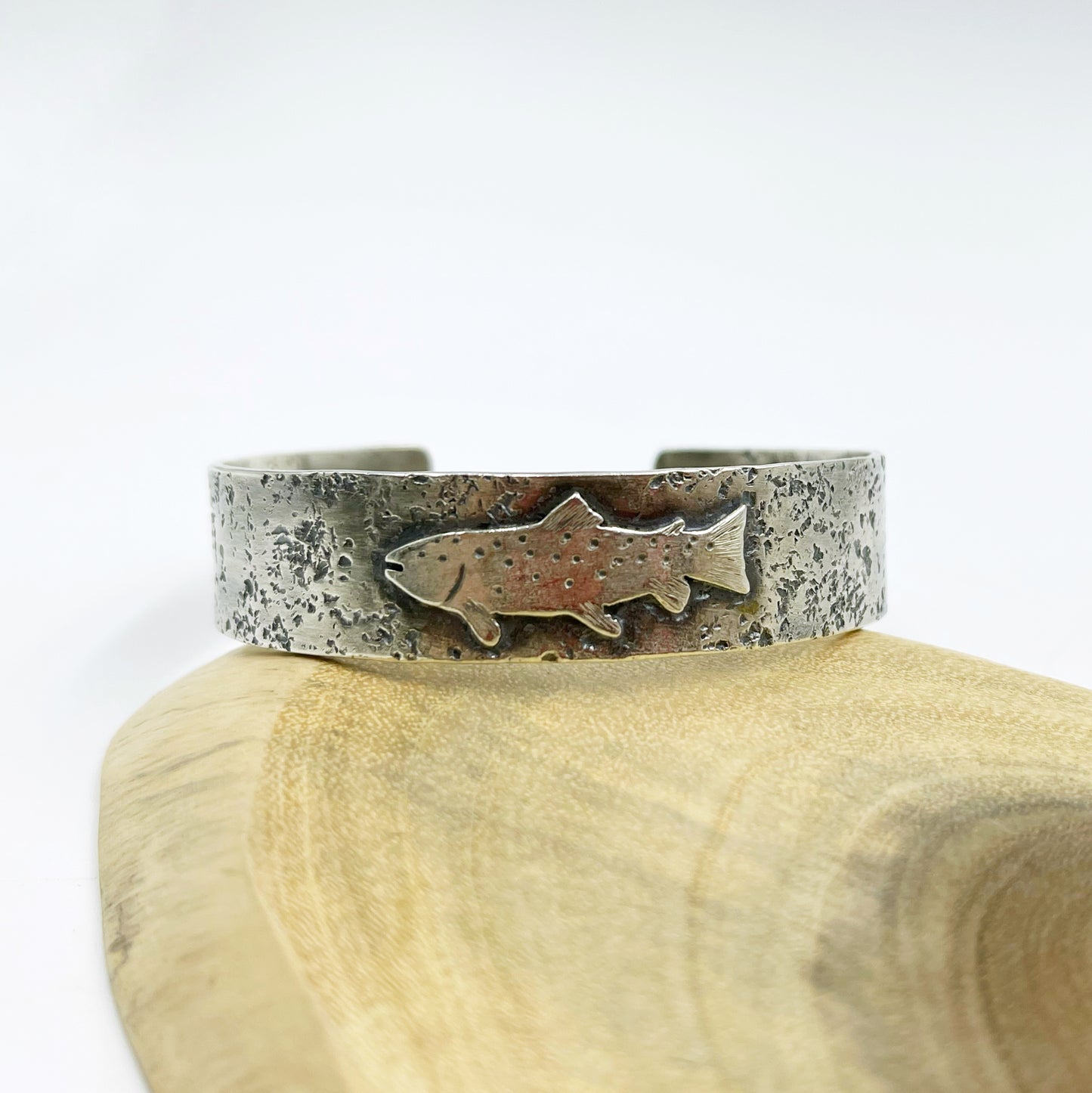 Riverborn Cuff: Sterling Silver Brook Trout
