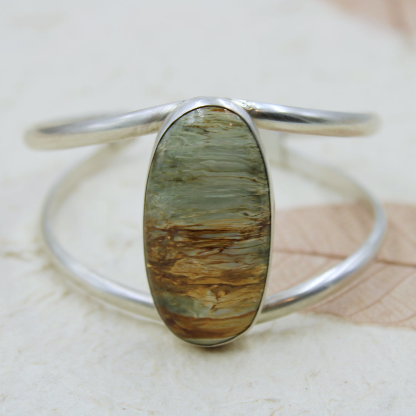 Riverstone Sterling Silver & Binghamite Cuff