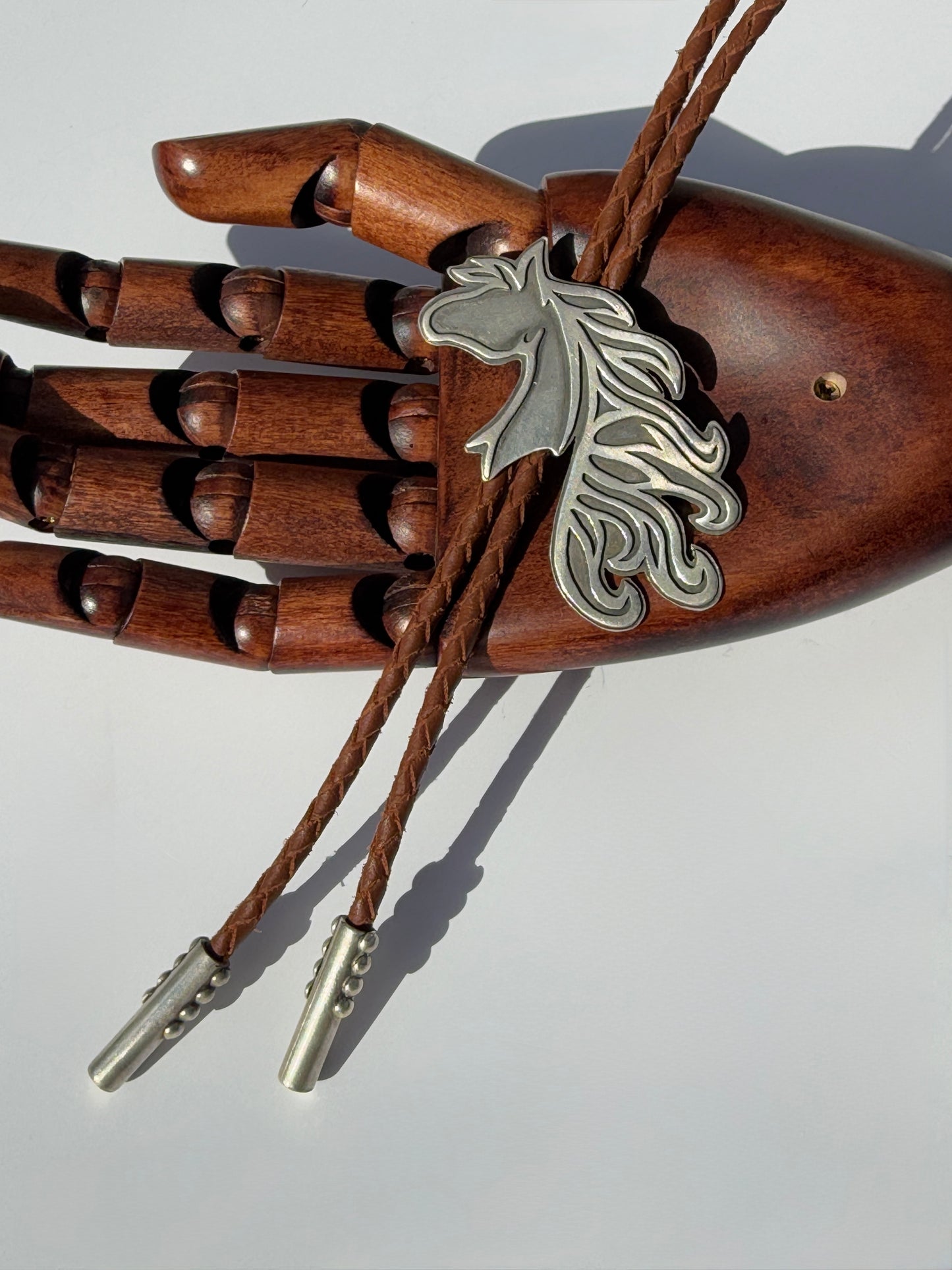 Spirit of the Plains Bolo Tie: Sterling Silver Horse