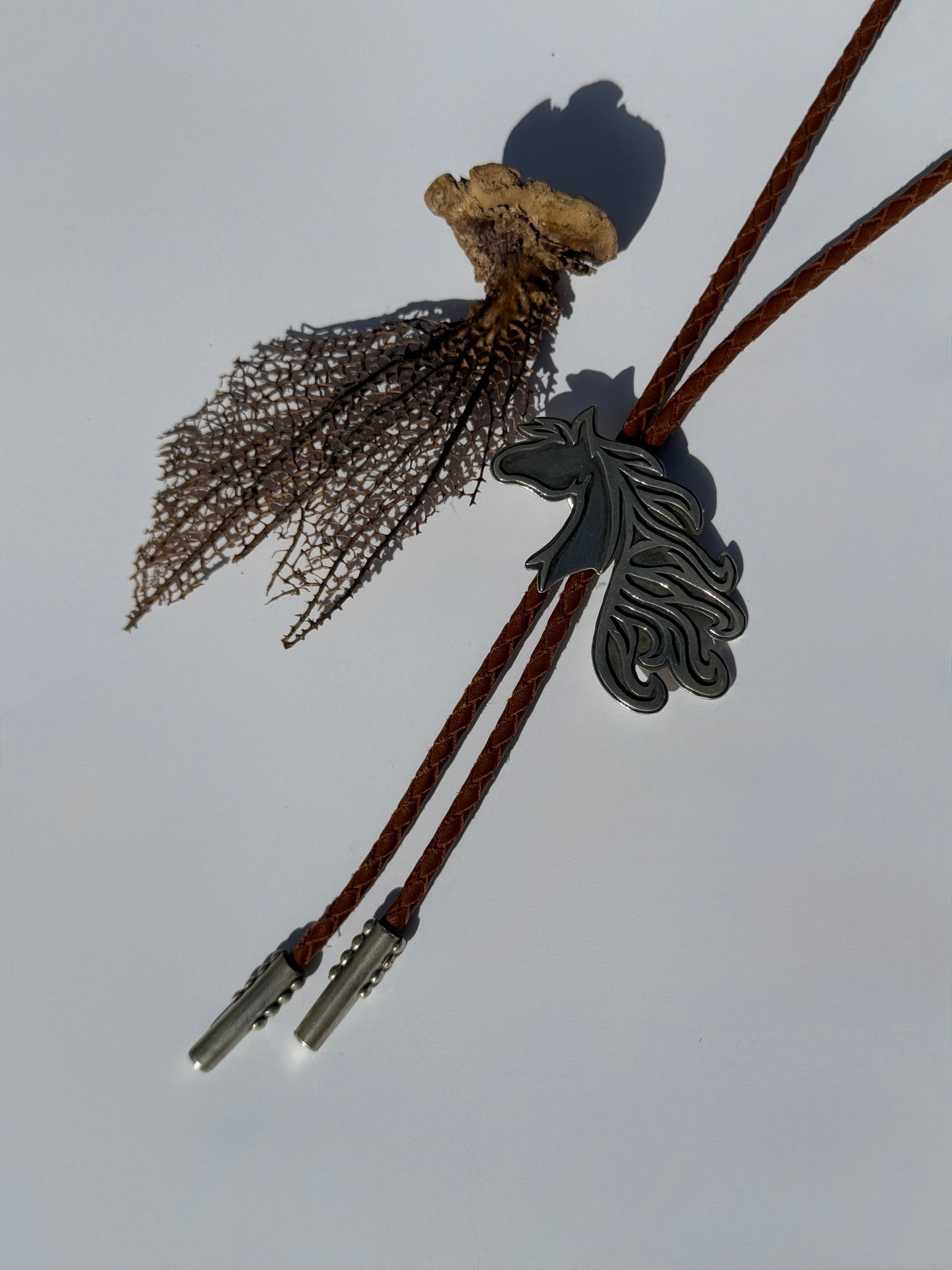 Spirit of the Plains Bolo Tie: Sterling Silver Horse