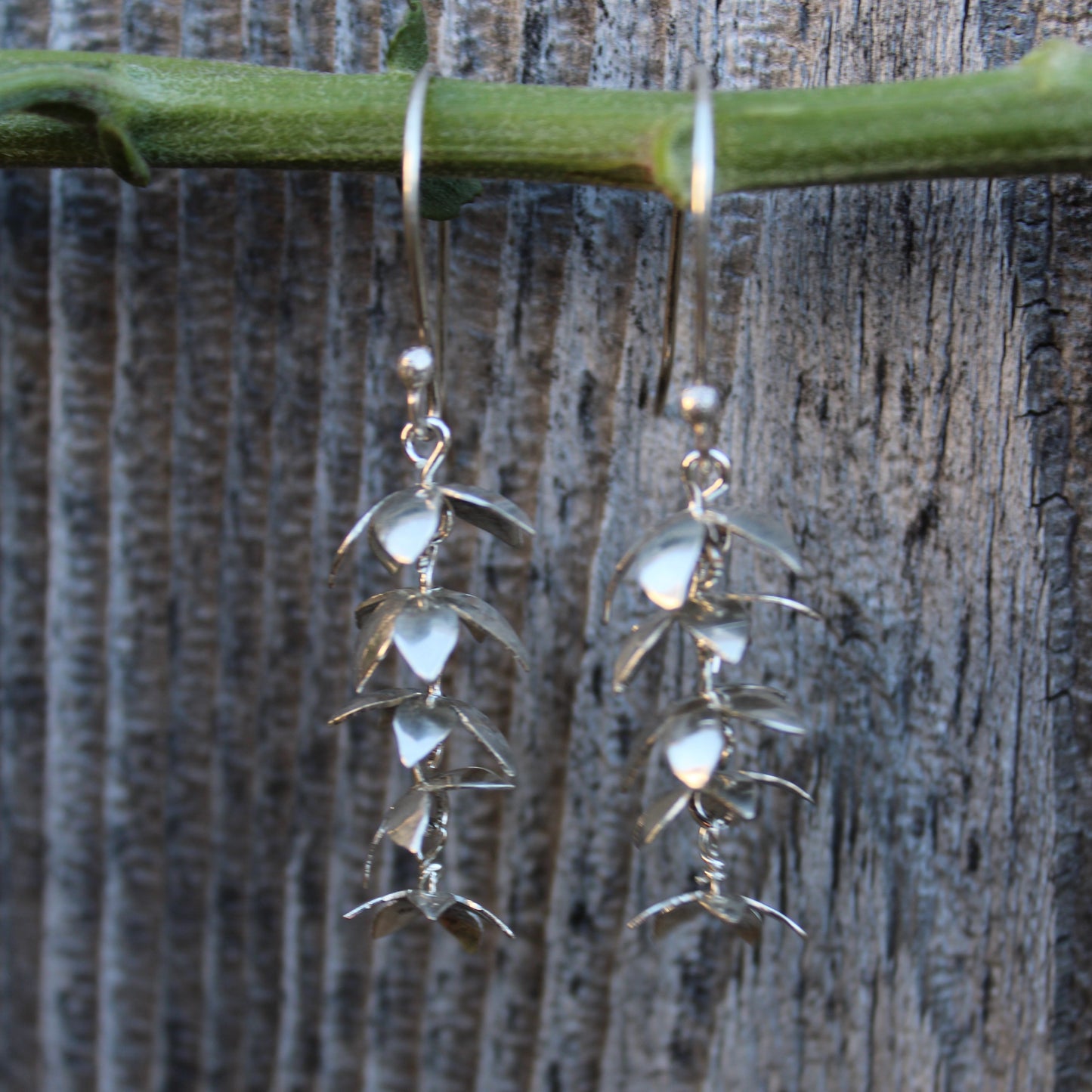 Bloom Cascade Earrings: Sterling Silver Flowers