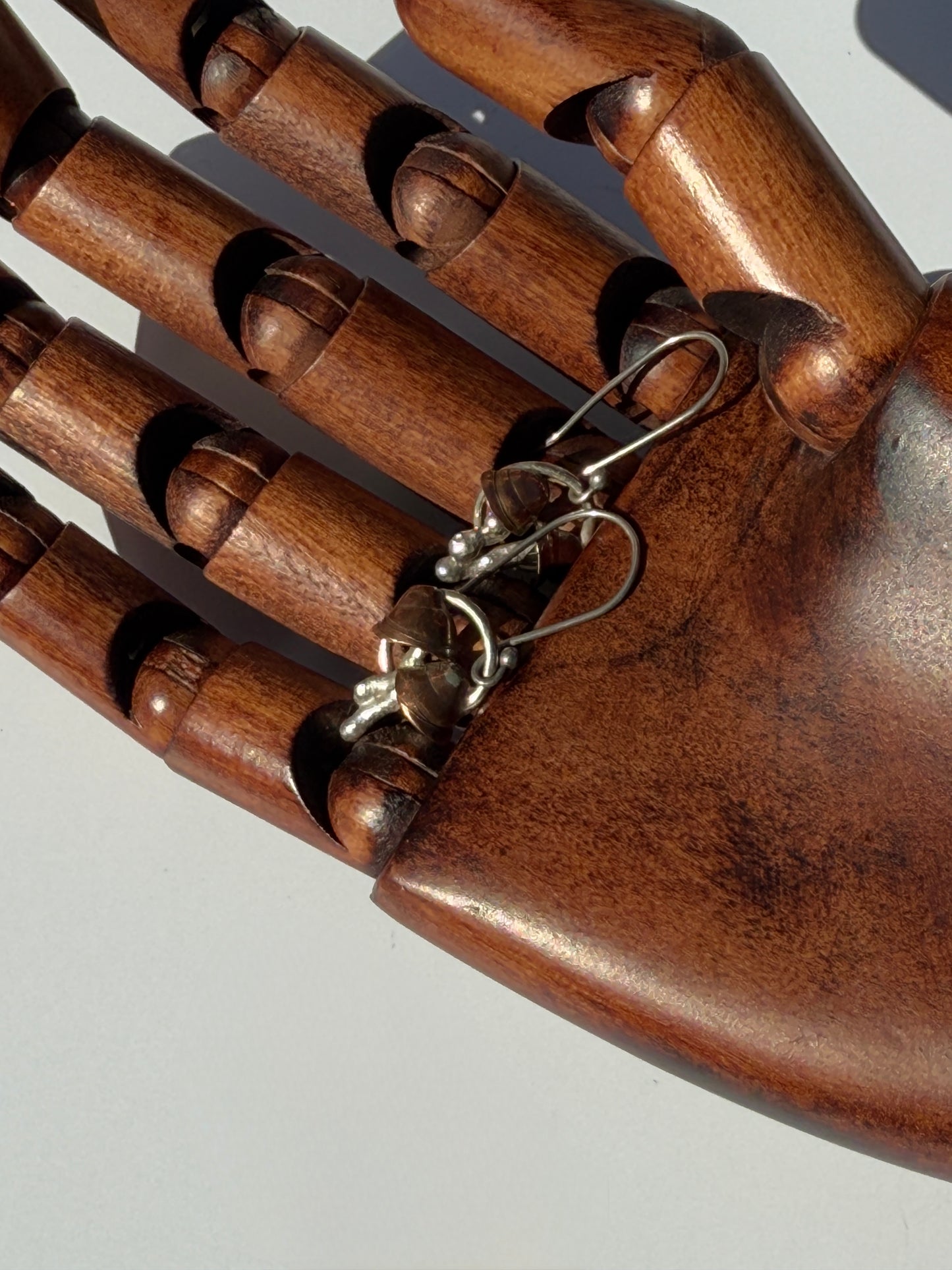 Mushroom Whispers Earrings: Sterling Silver and Copper Mushrooms