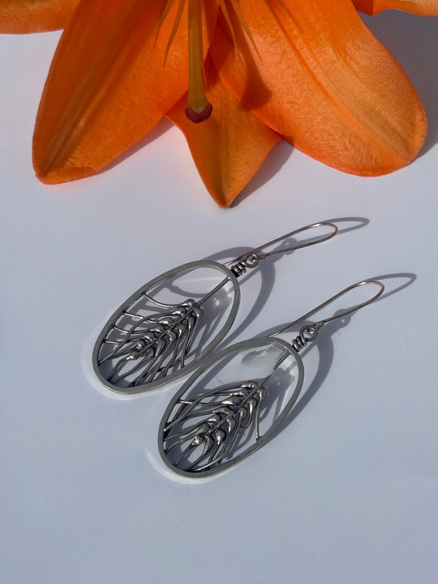 Harvest Moon Earrings: Sterling Silver