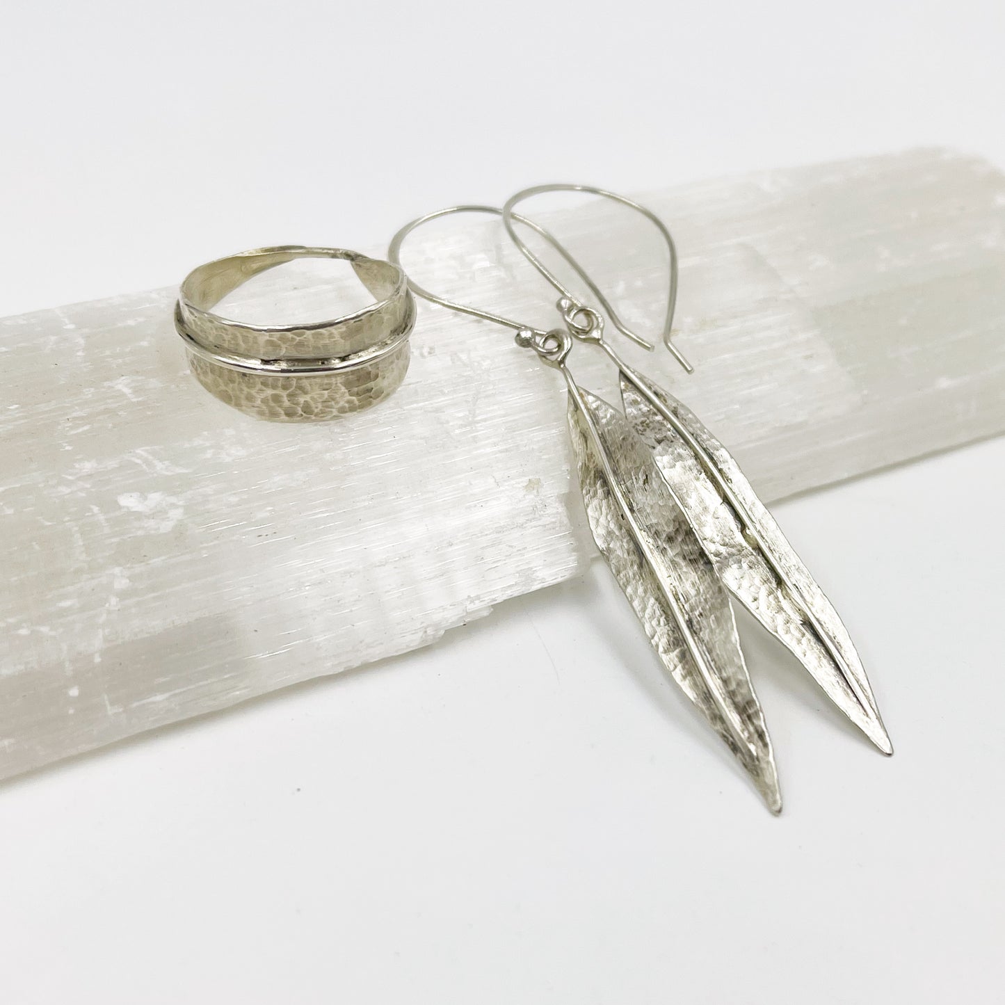 Whispering Willow Earrings: Sterling Silver Willow Leaves