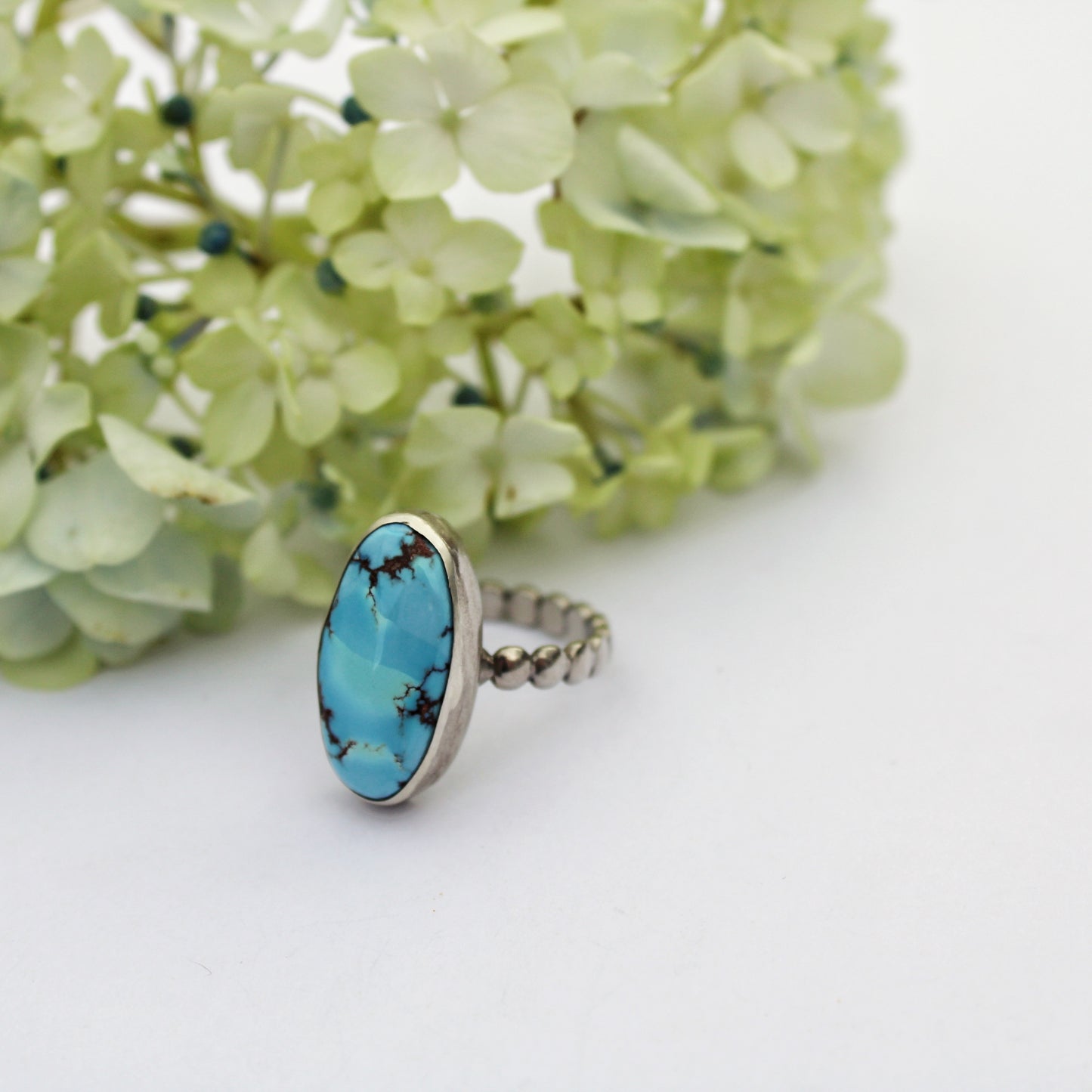 Golden Meadow Ring: Sterling Silver & Golden Hills Turquoise - size 8