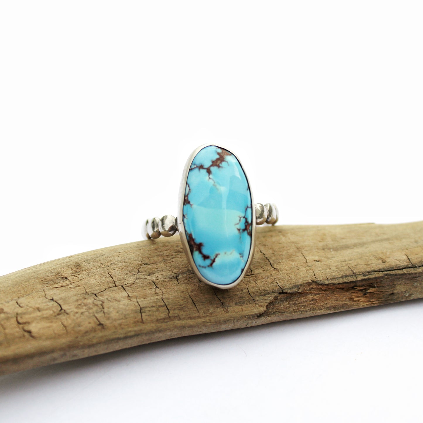 Golden Meadow Ring: Sterling Silver & Golden Hills Turquoise - size 8