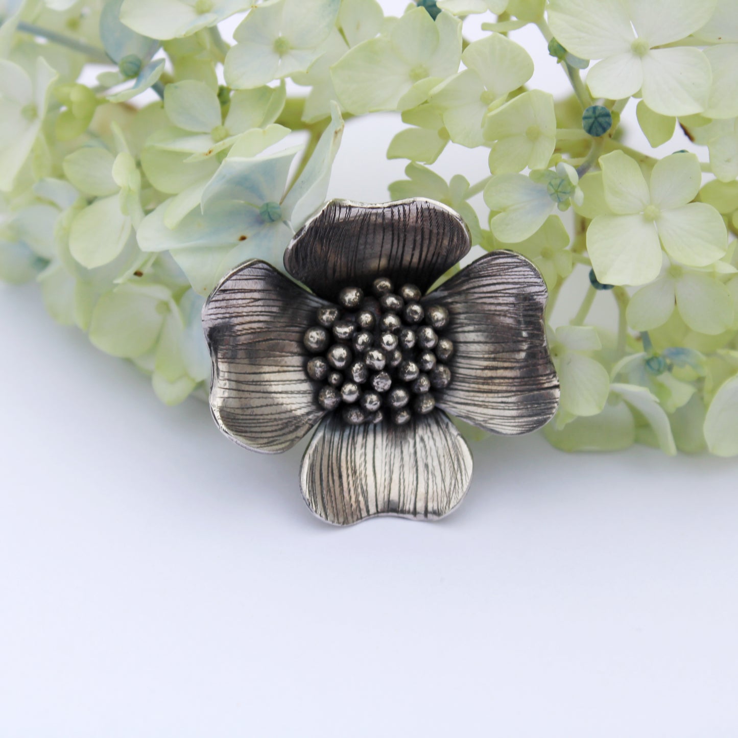 Dogwood Blossom Ring: Sterling Silver Dogwood Flower - size 7.5