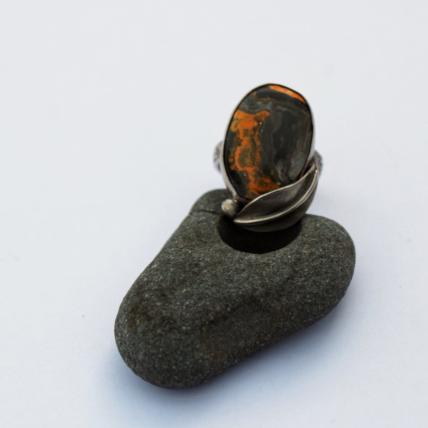 Golden Meadow Ring: Sterling Silver & Bumblebee Jasper - size 5.25