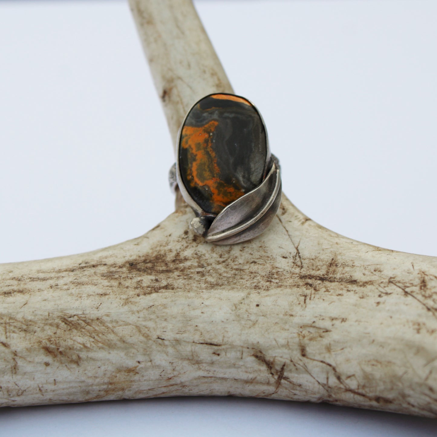 Golden Meadow Ring: Sterling Silver & Bumblebee Jasper - size 5.25