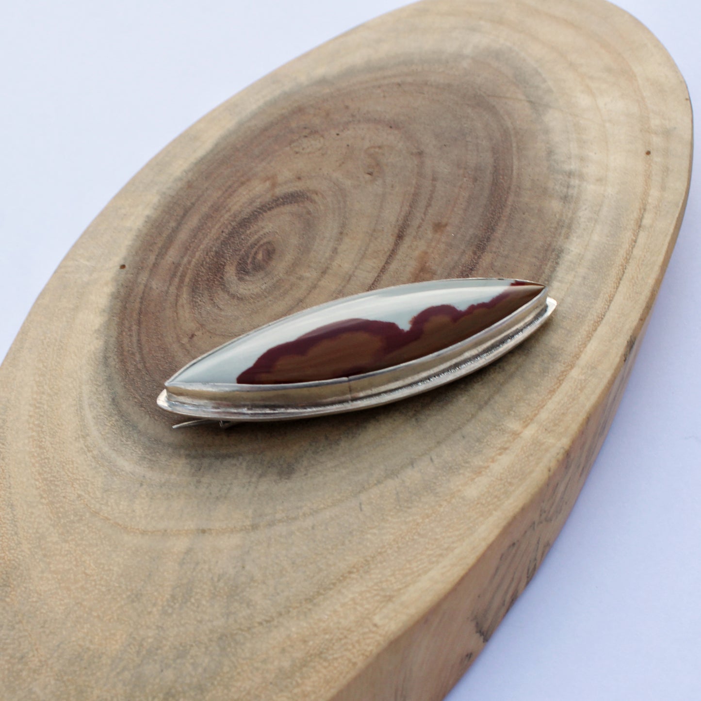 Desert Serenity Pin: Sterling Silver & Owyhee Jasper