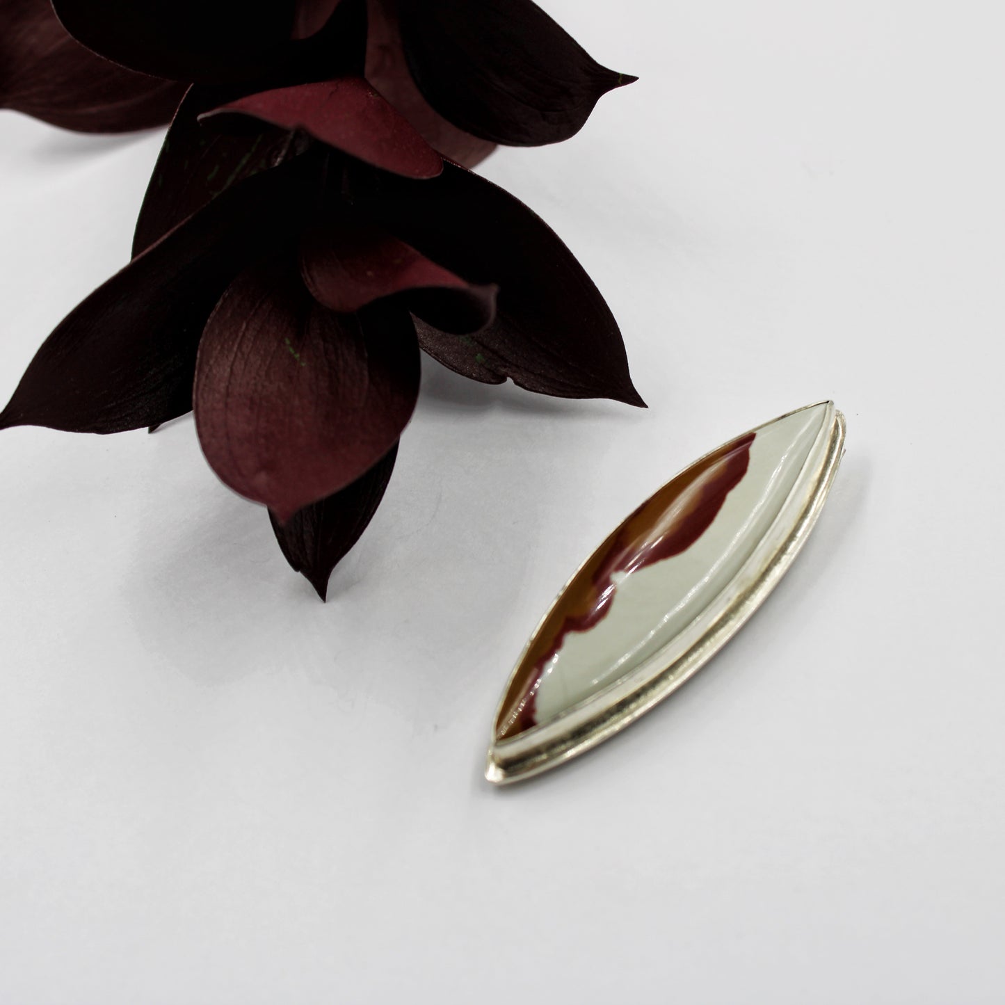 Desert Serenity Pin: Sterling Silver & Owyhee Jasper