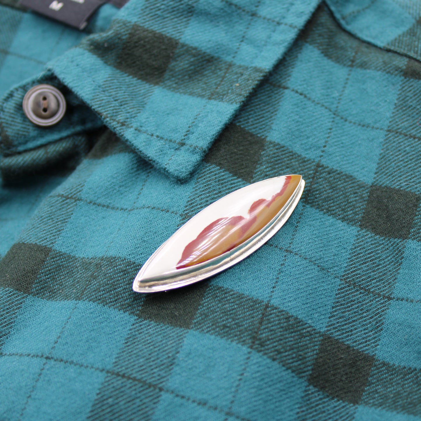 Desert Serenity Pin: Sterling Silver & Owyhee Jasper