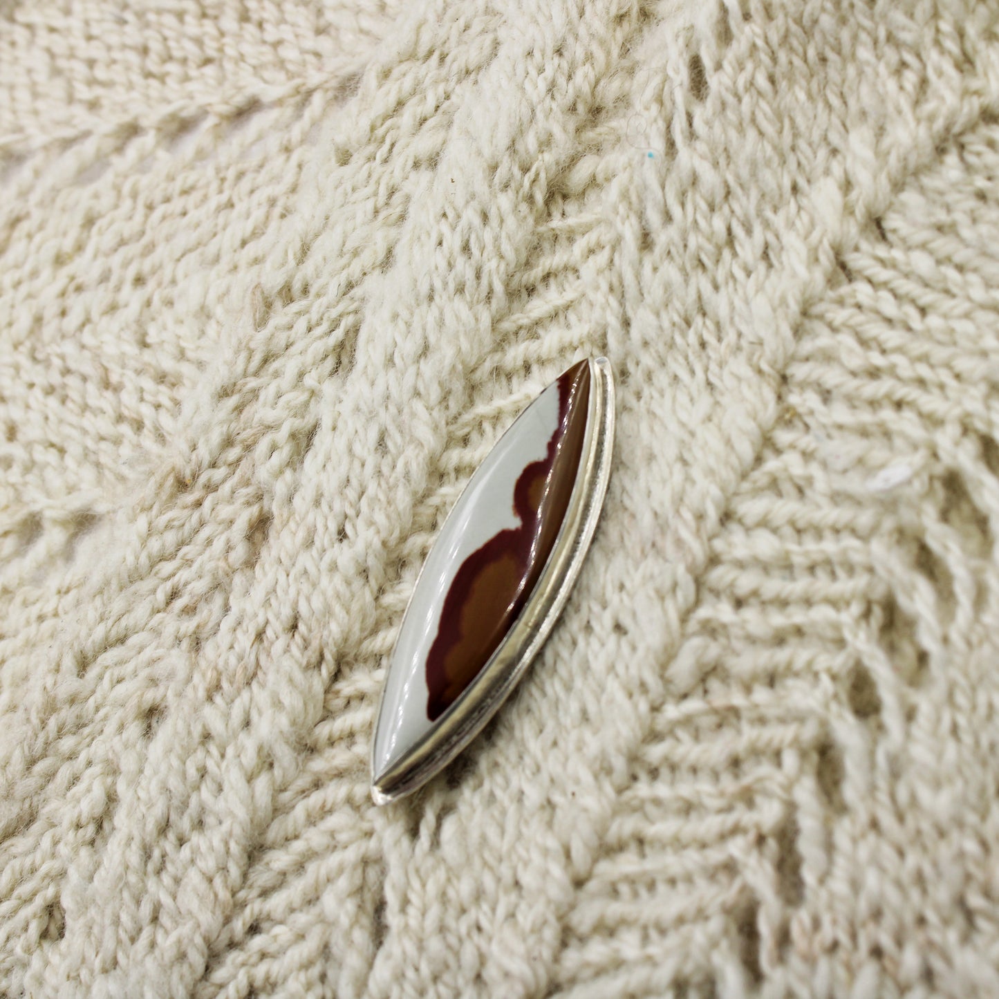 Desert Serenity Pin: Sterling Silver & Owyhee Jasper