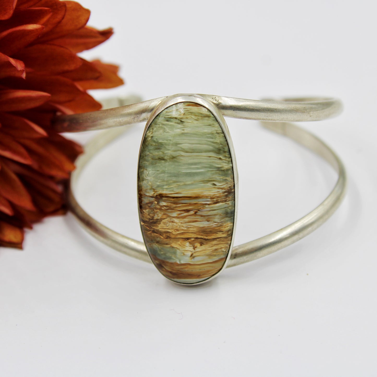 Riverstone Sterling Silver & Binghamite Cuff