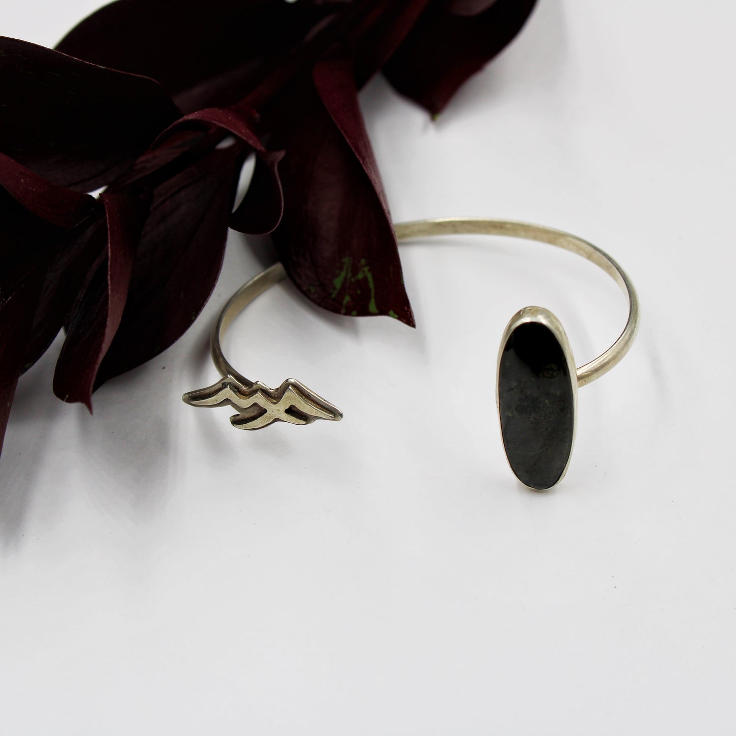 Summit Path Cuff: Sterling Silver & Wyoming Jade
