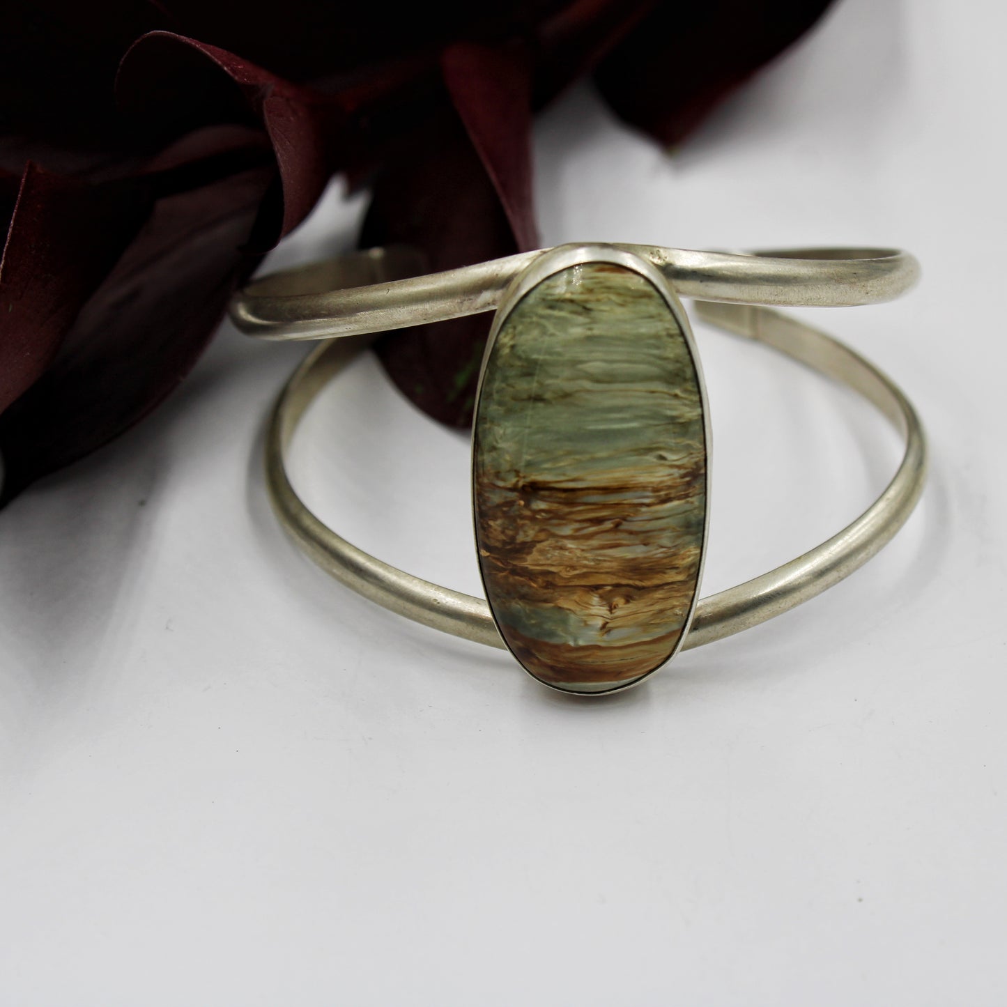 Riverstone Sterling Silver & Binghamite Cuff