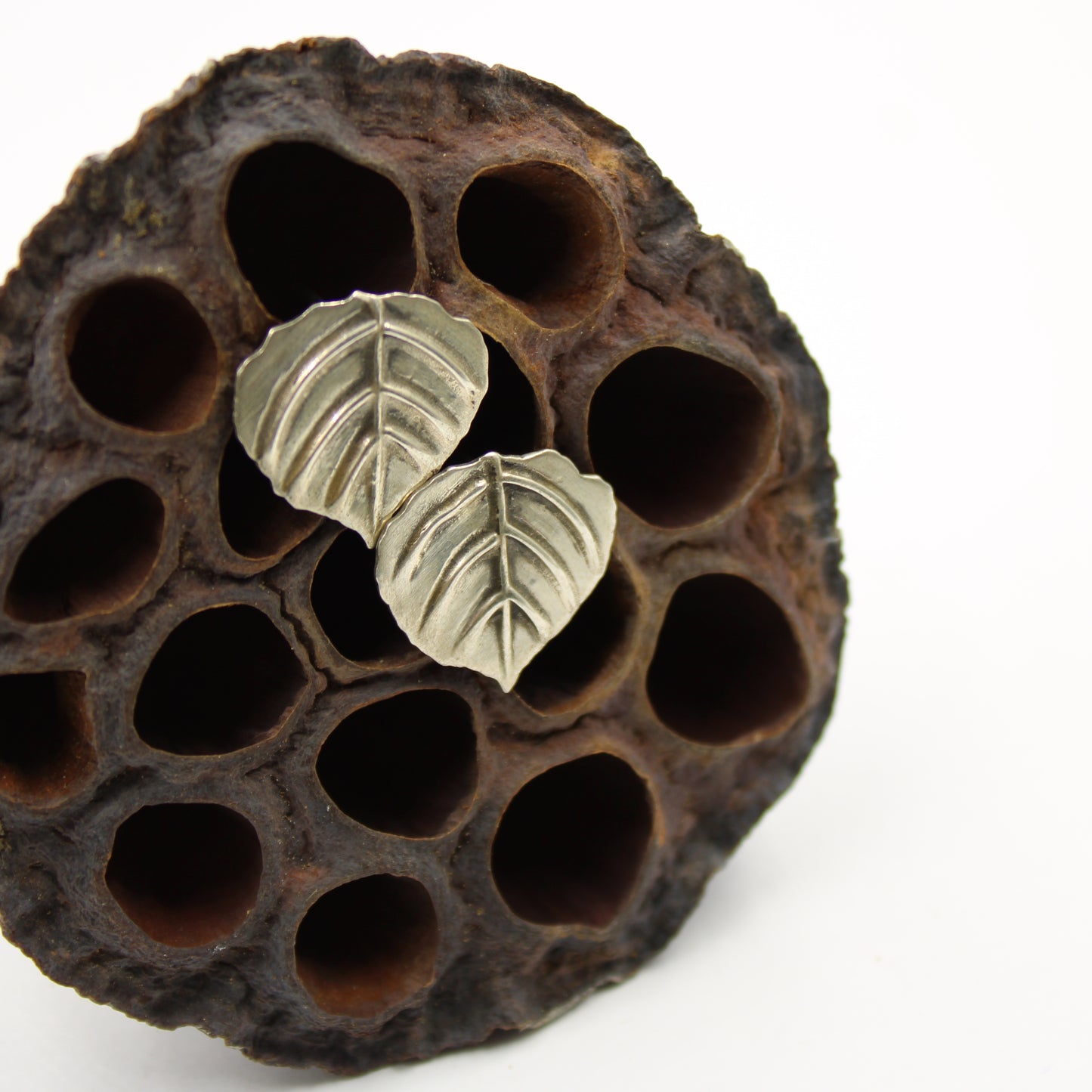 Aspen Breeze Post Earrings: Sterling Silver Aspen Leaves