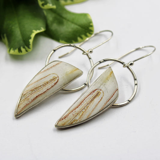 Roots of Serenity Earrings: Sterling Silver & Palmroot Agate