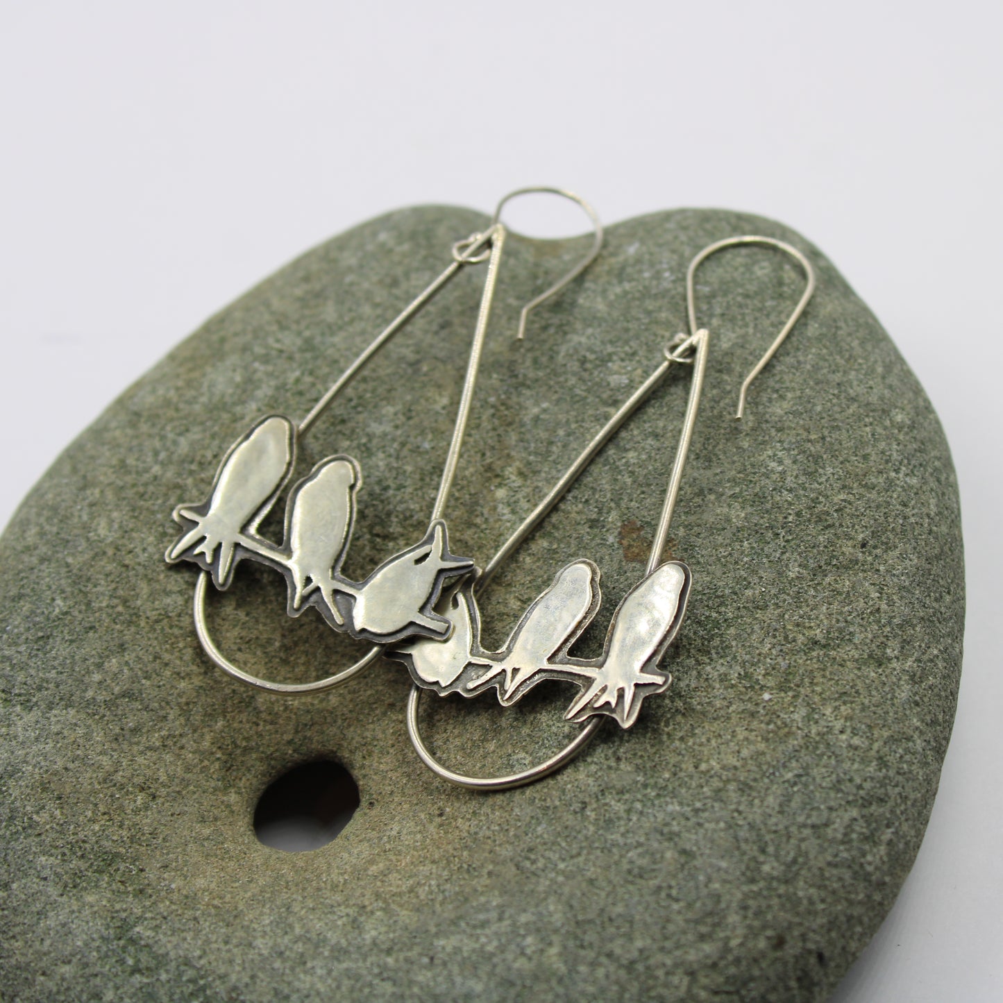 Kindred Skies Earrings: Sterling Silver Birds