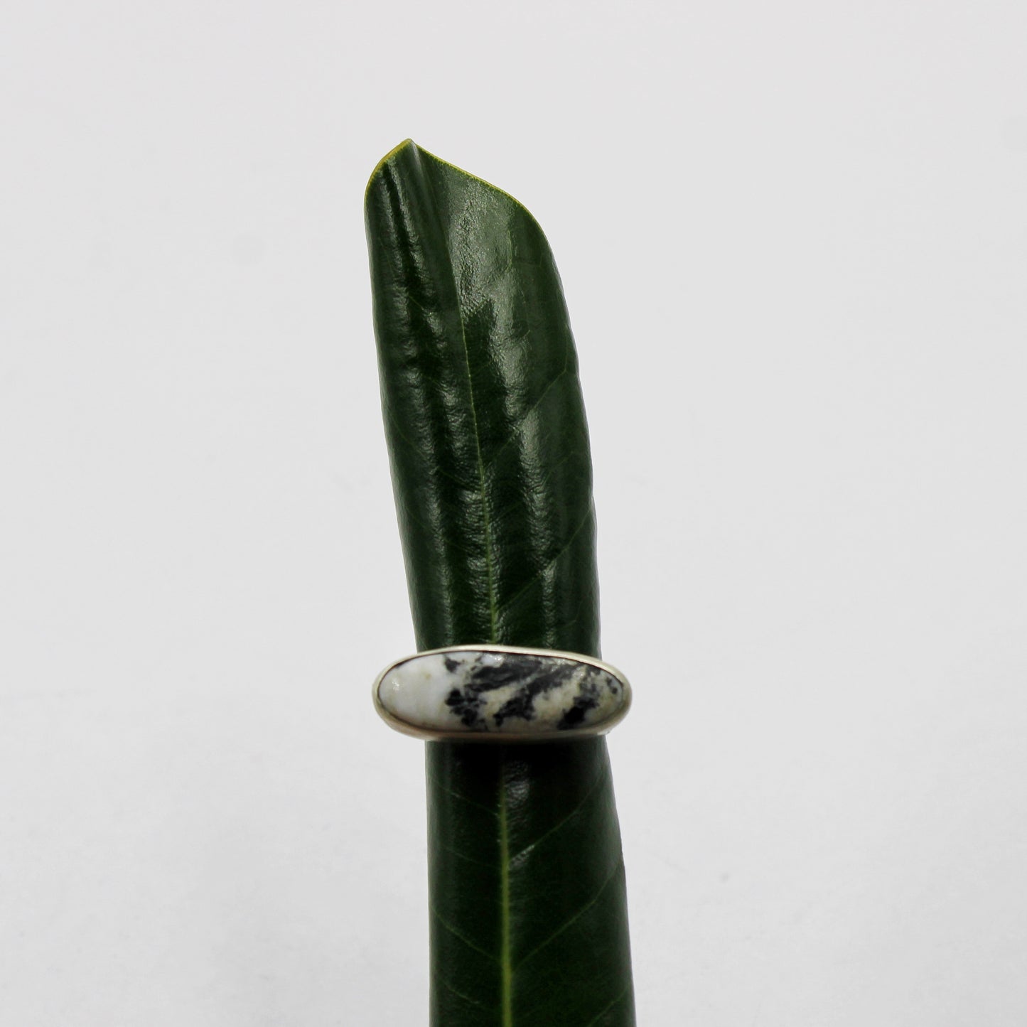 Snowdrift Ring: Sterling Silver & White Buffalo Turquoise - size 7.5