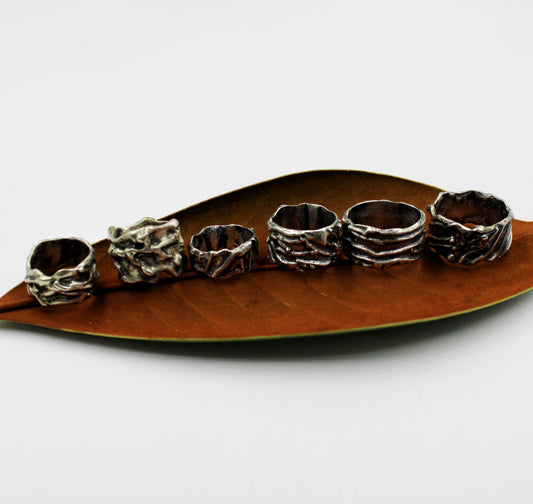 Earthsong Rings: Sterling Silver Fused Rings