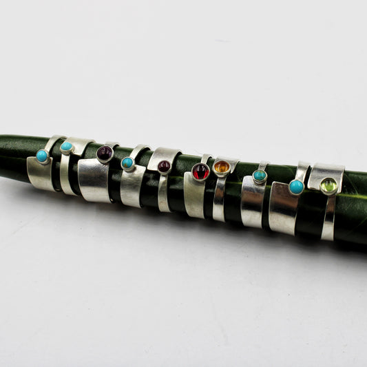 Tranquil Harmony Ring: Sterling Silver with Stone Accents