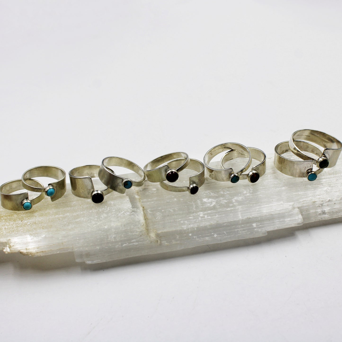 Tranquil Harmony Ring: Sterling Silver with Stone Accents