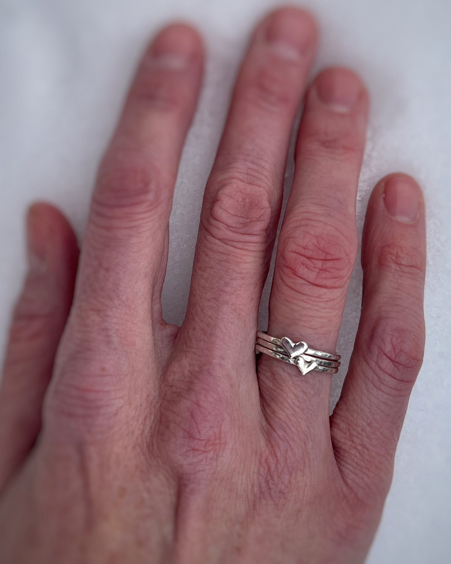 Heartstone Textured Stacking Rings
