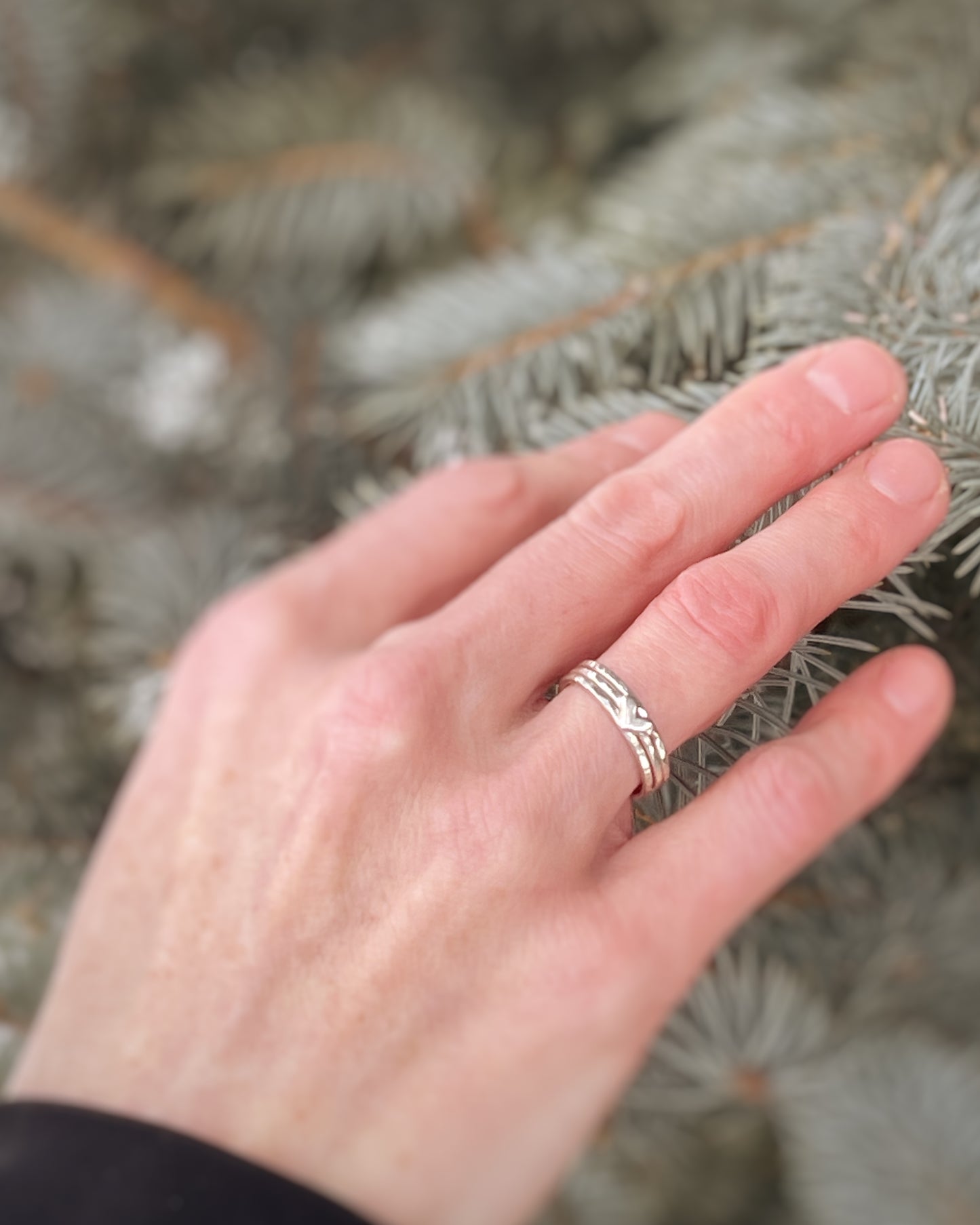 Heartstone Textured Stacking Rings