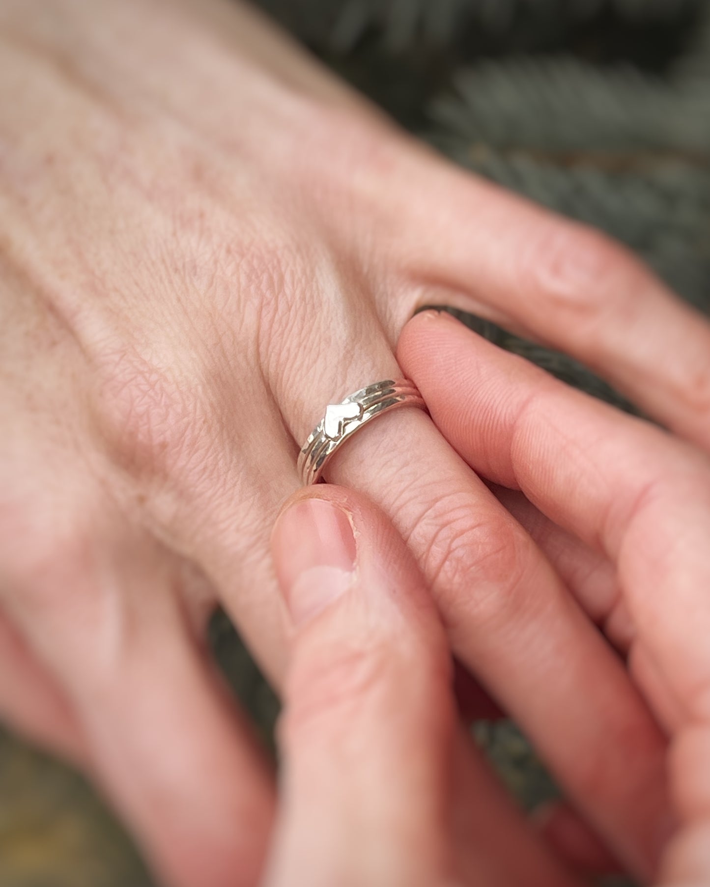 Heartstone Textured Stacking Rings
