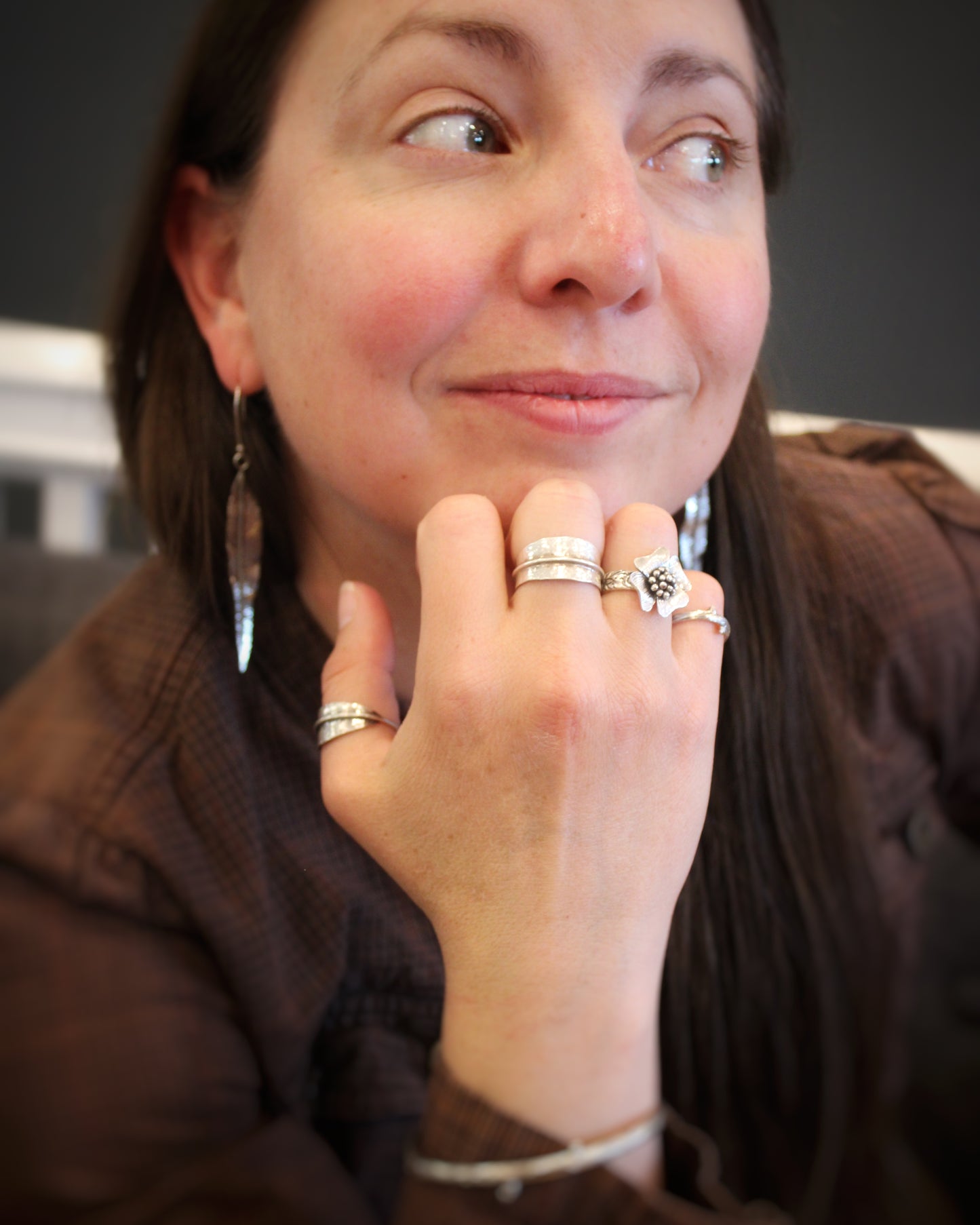 Reverie Rings: Sterling Silver Dogwood Flowers
