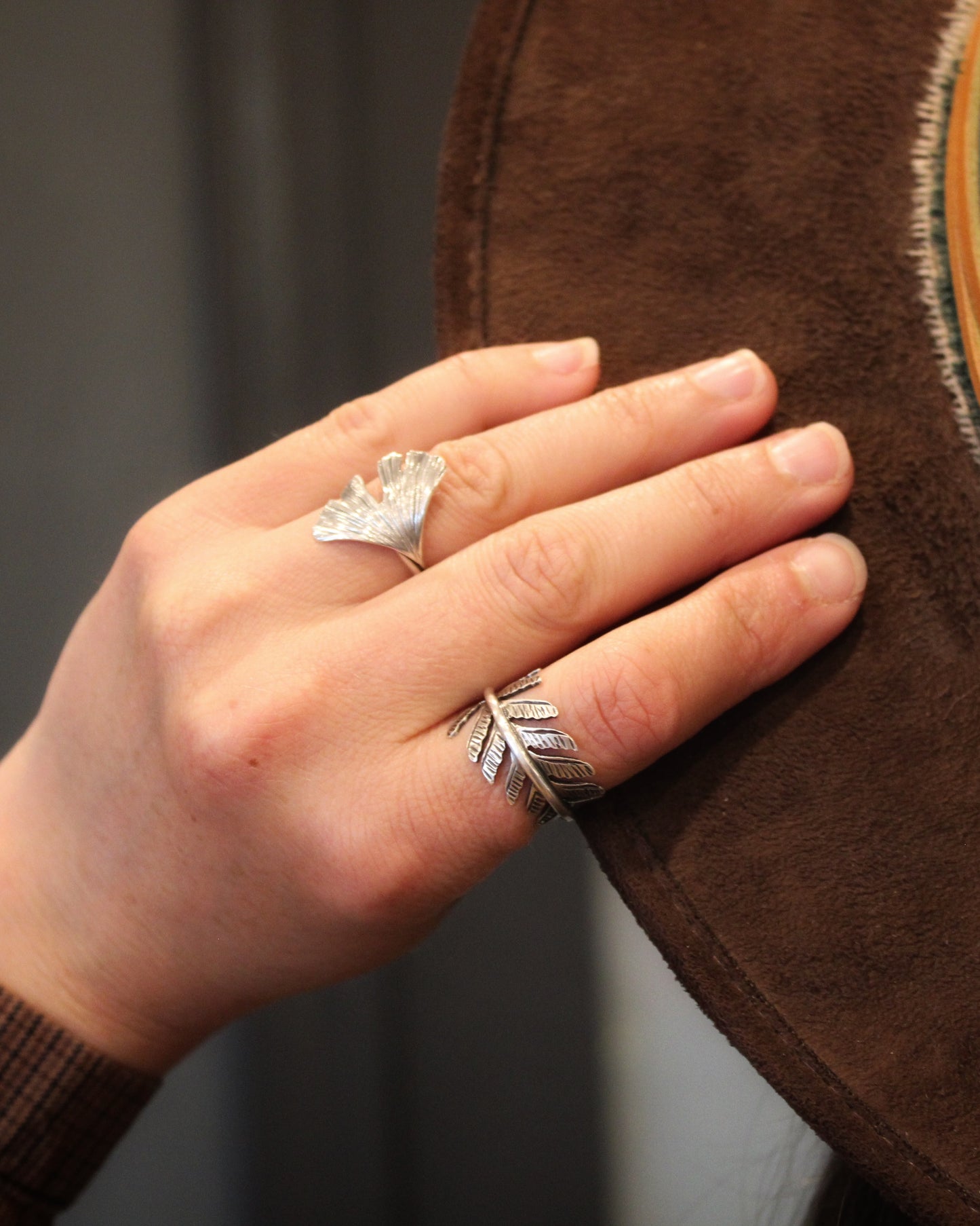 Grace Rings: Sterling Silver Maidenhair Ferns