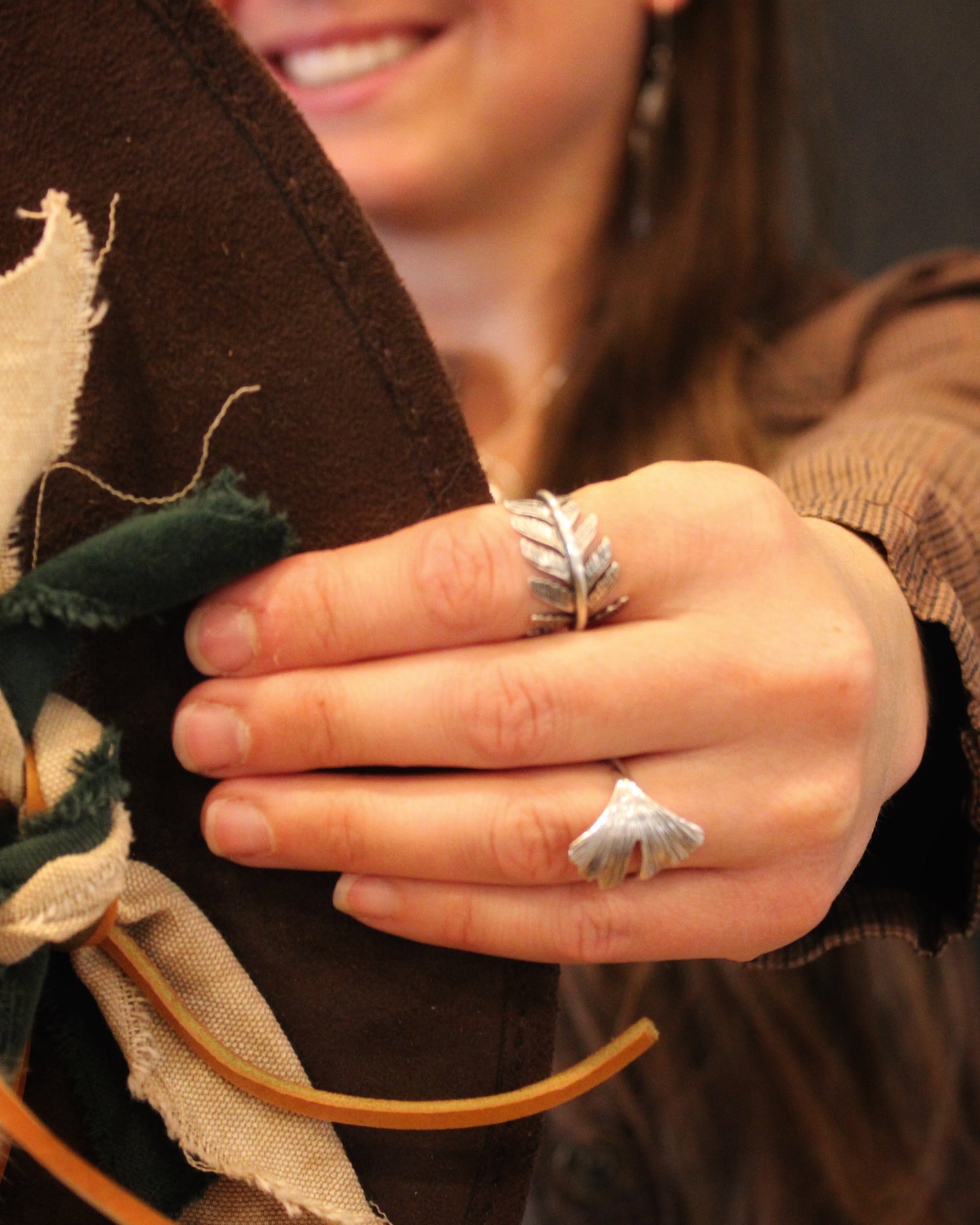 Grace Rings: Sterling Silver Maidenhair Ferns