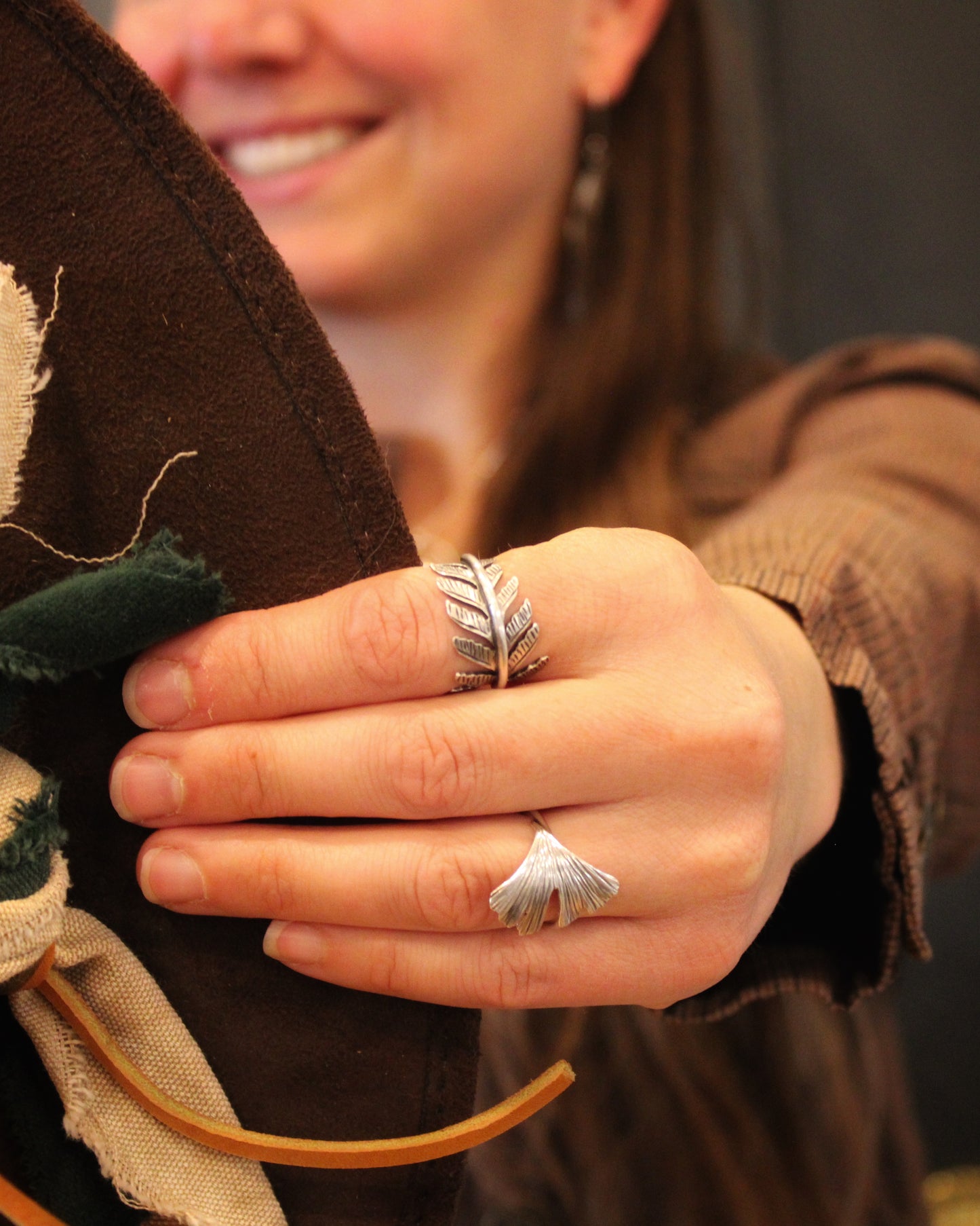 Grace Rings: Sterling Silver Maidenhair Ferns