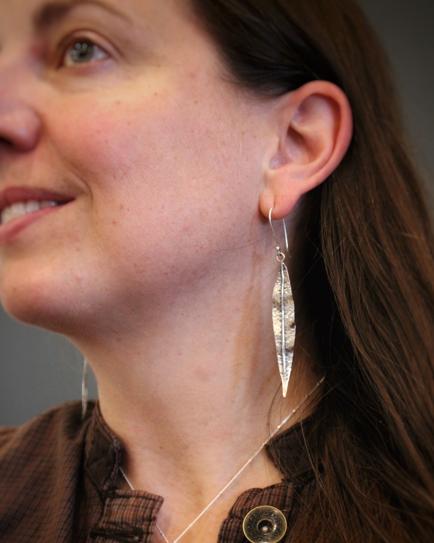 Whispering Willow Earrings: Sterling Silver Willow Leaves