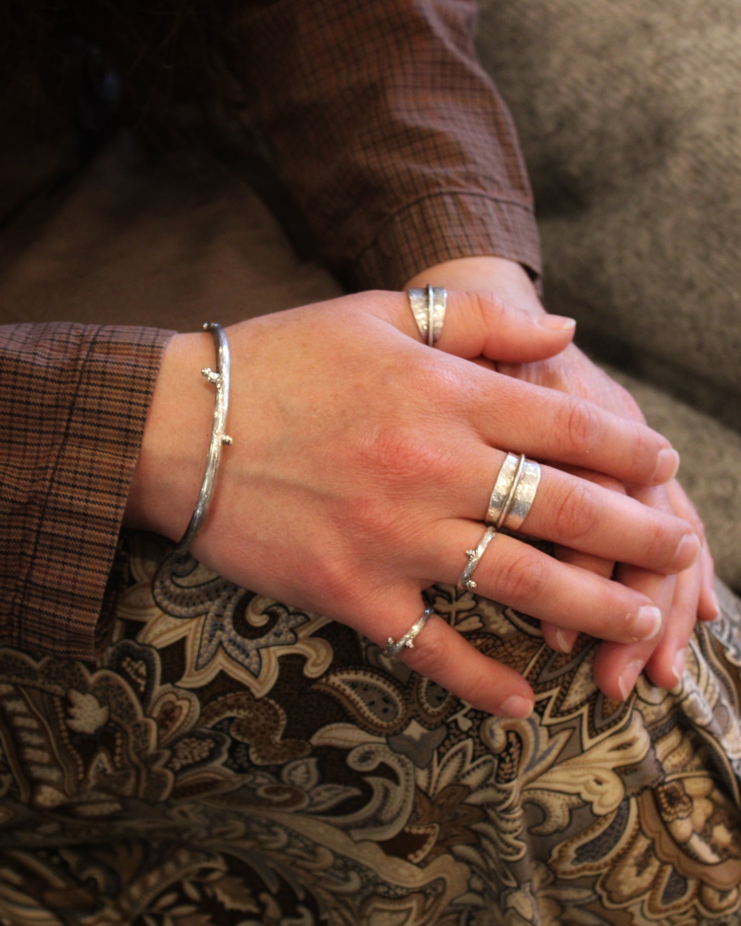 Harmony Leaf Rings: Sterling Silver Willow Leaves