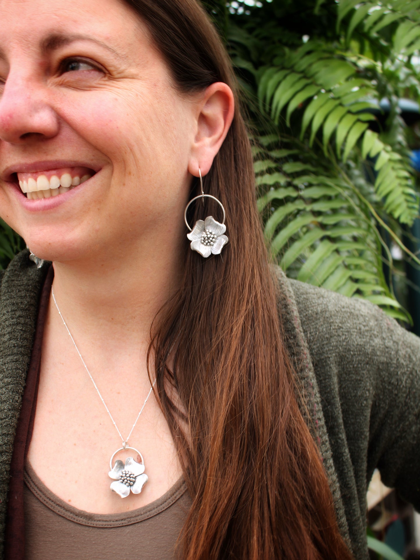 Dogwood Delight: Sterling Silver Dogwood Flower Earrings