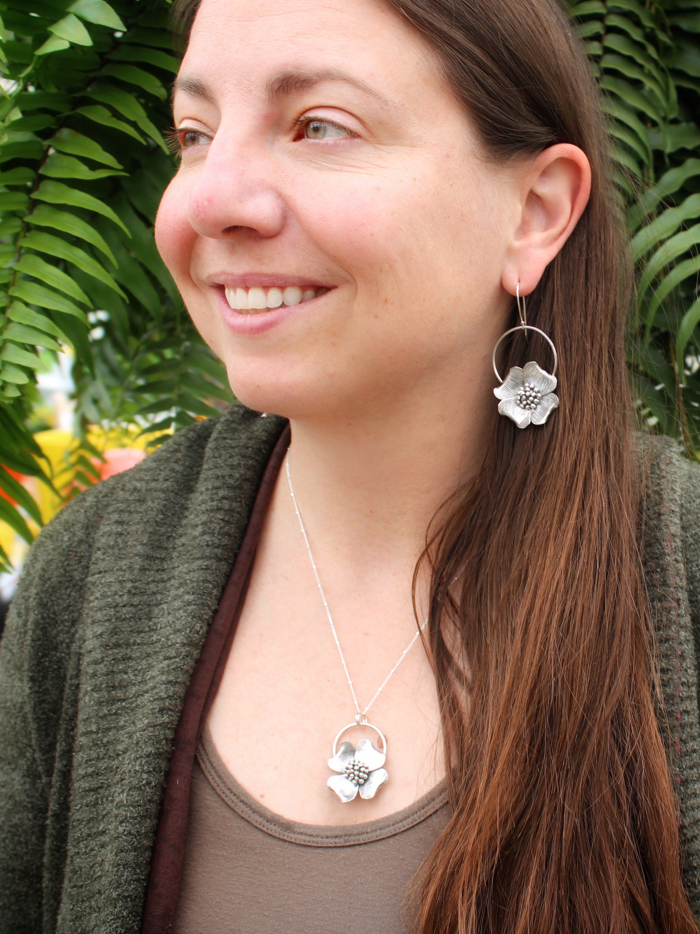 Dogwood Delight: Sterling Silver Dogwood Flower Earrings