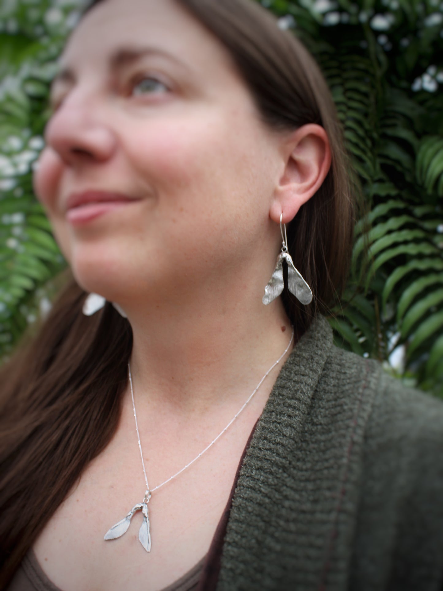 Flight of the Maple Pendant: Sterling Silver Maple Samara