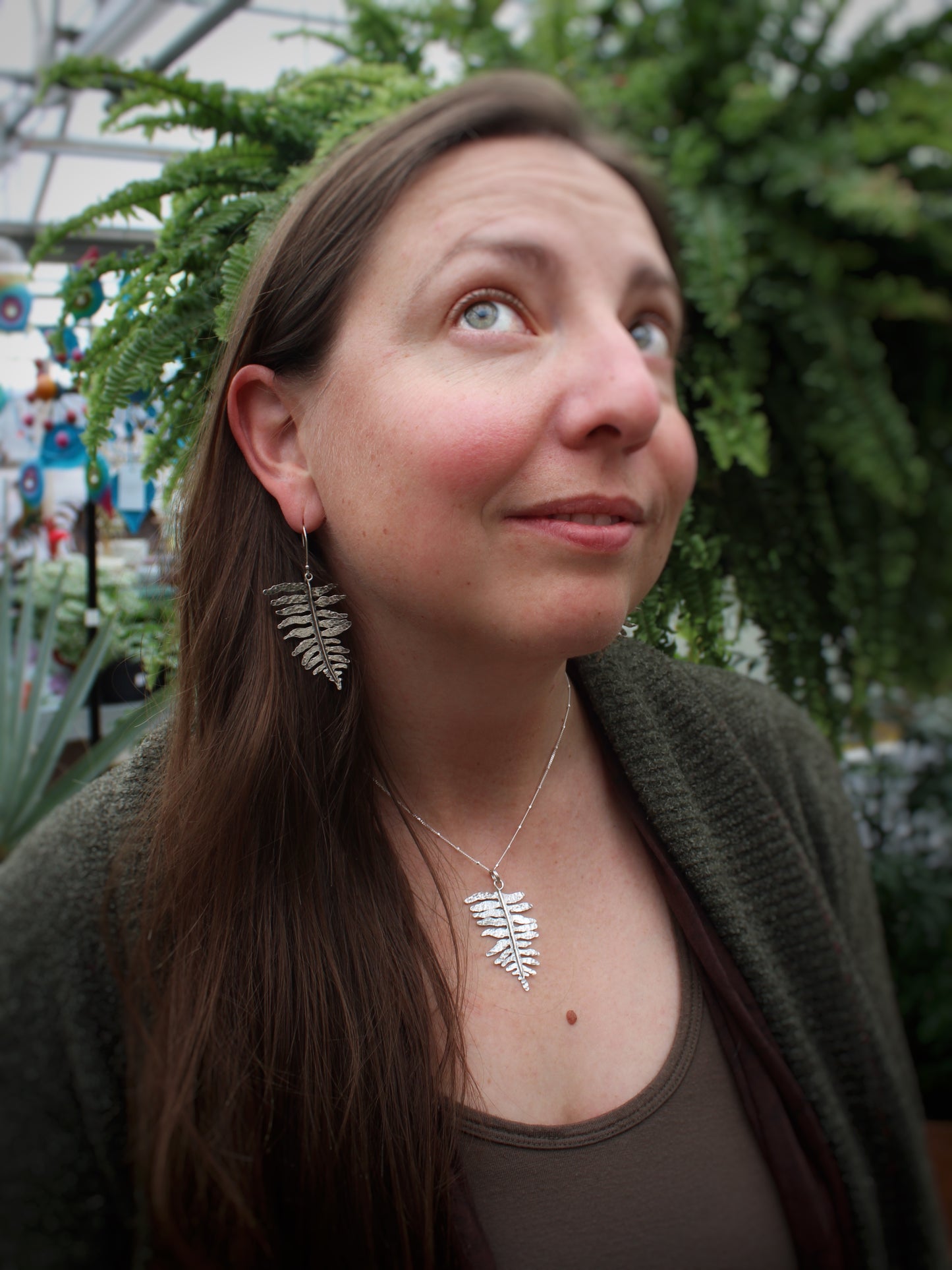 Evergreen Grace Pendant: Sterling Silver Sword Fern