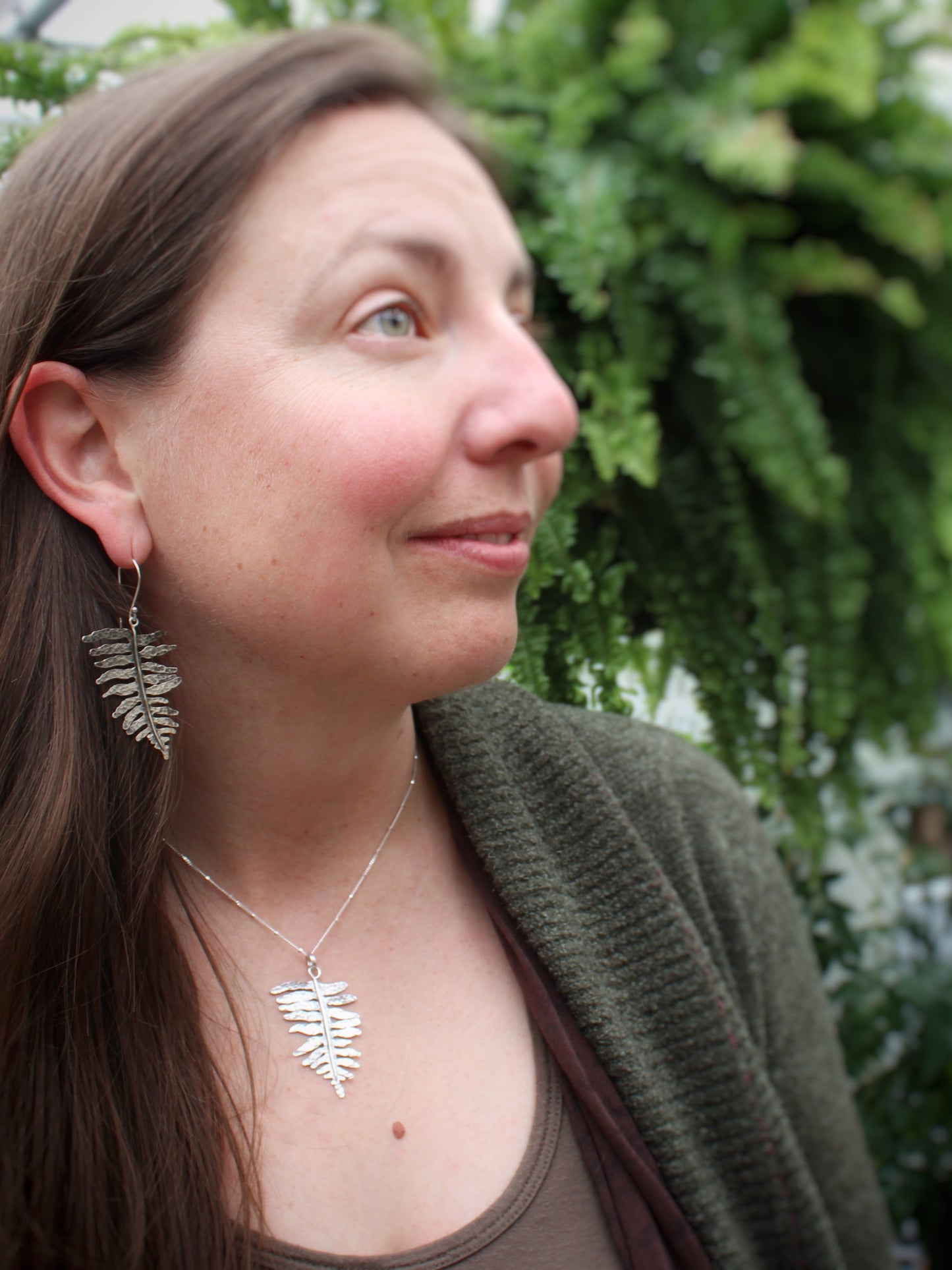 Forest Frond: Sterling Silver Sword Fern Earrings