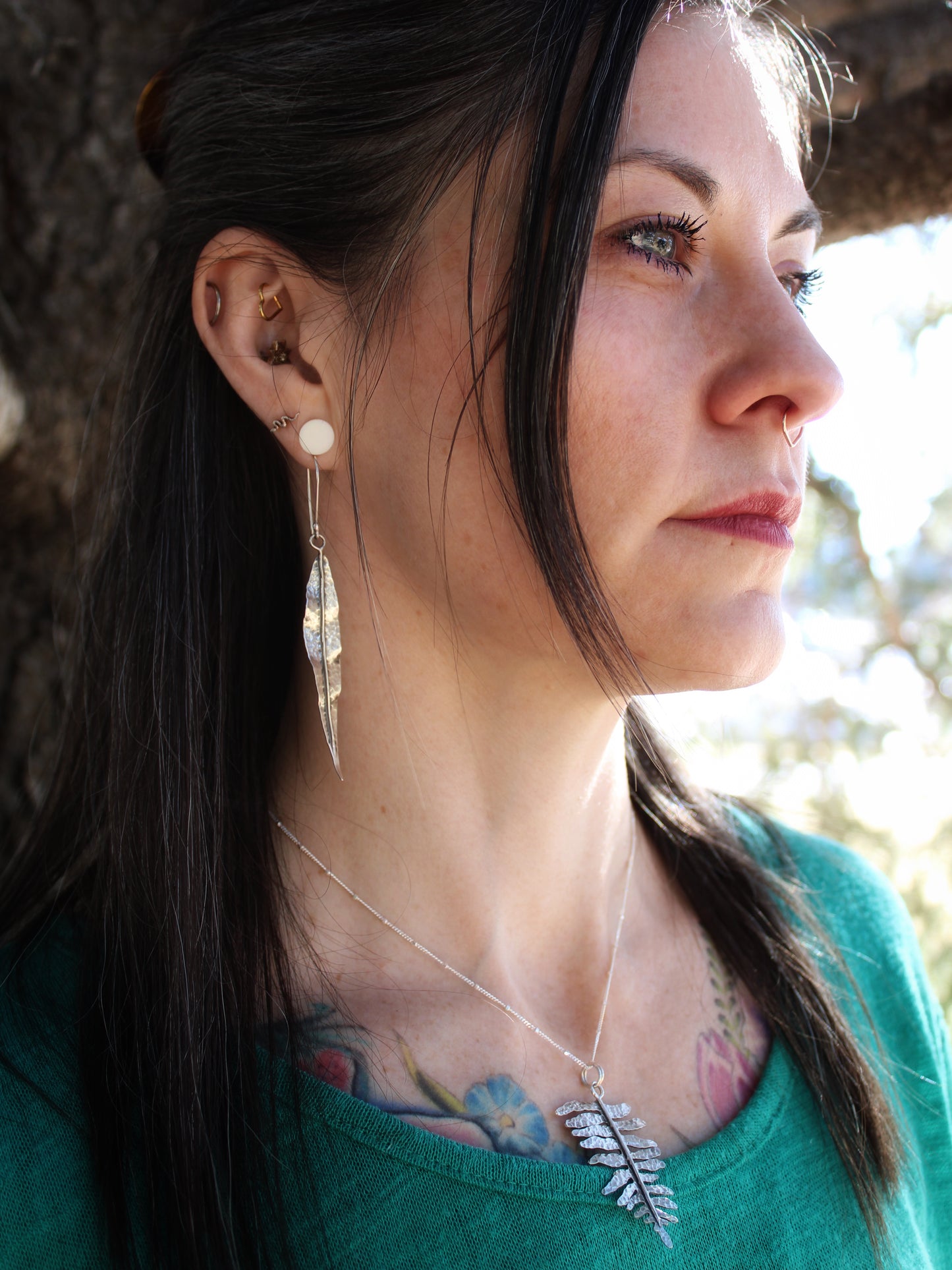 Whispering Willow Earrings: Sterling Silver Willow Leaves