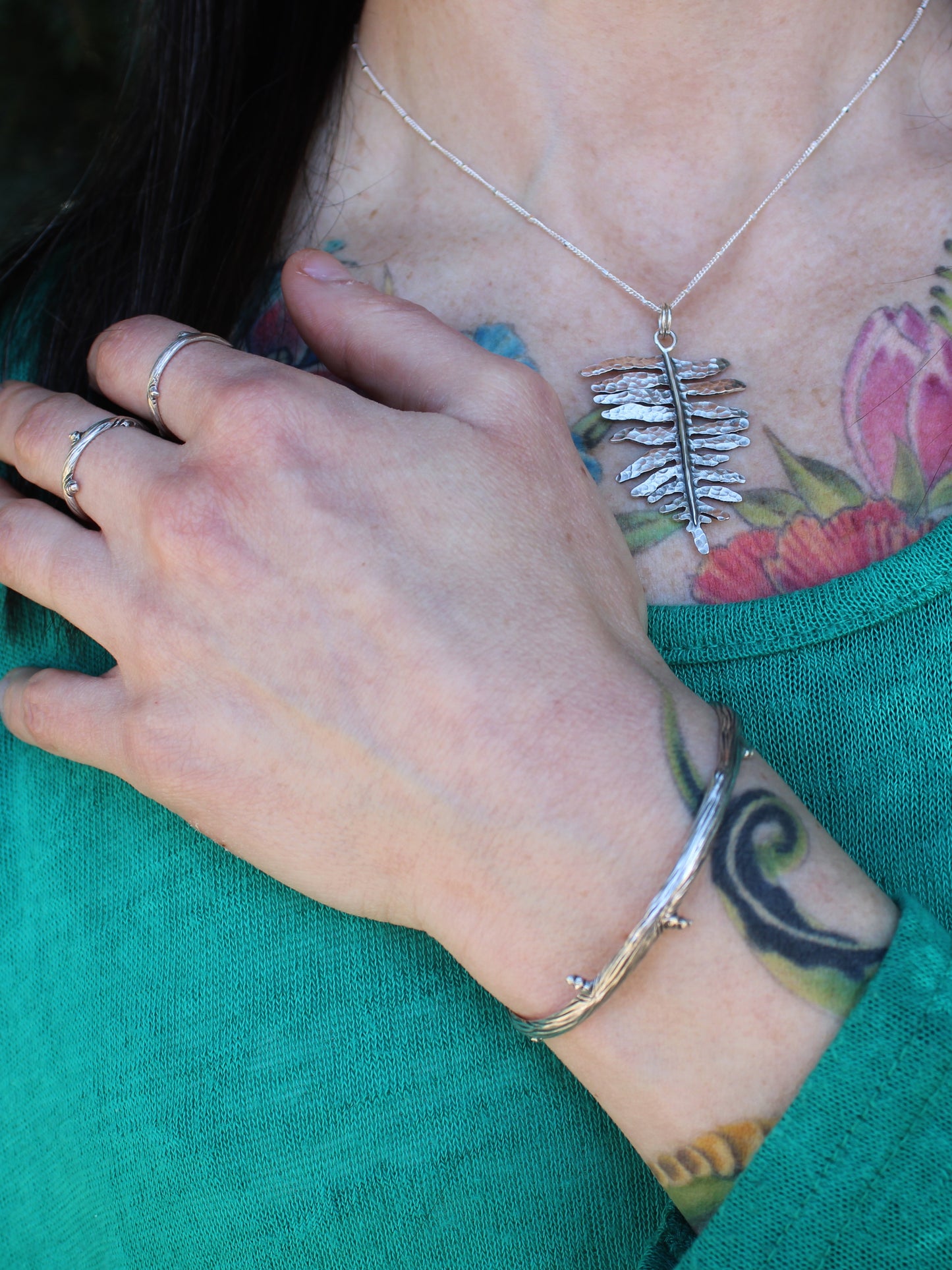 Woodland Embrace: Sterling Silver Handcrafted Branch Cuff